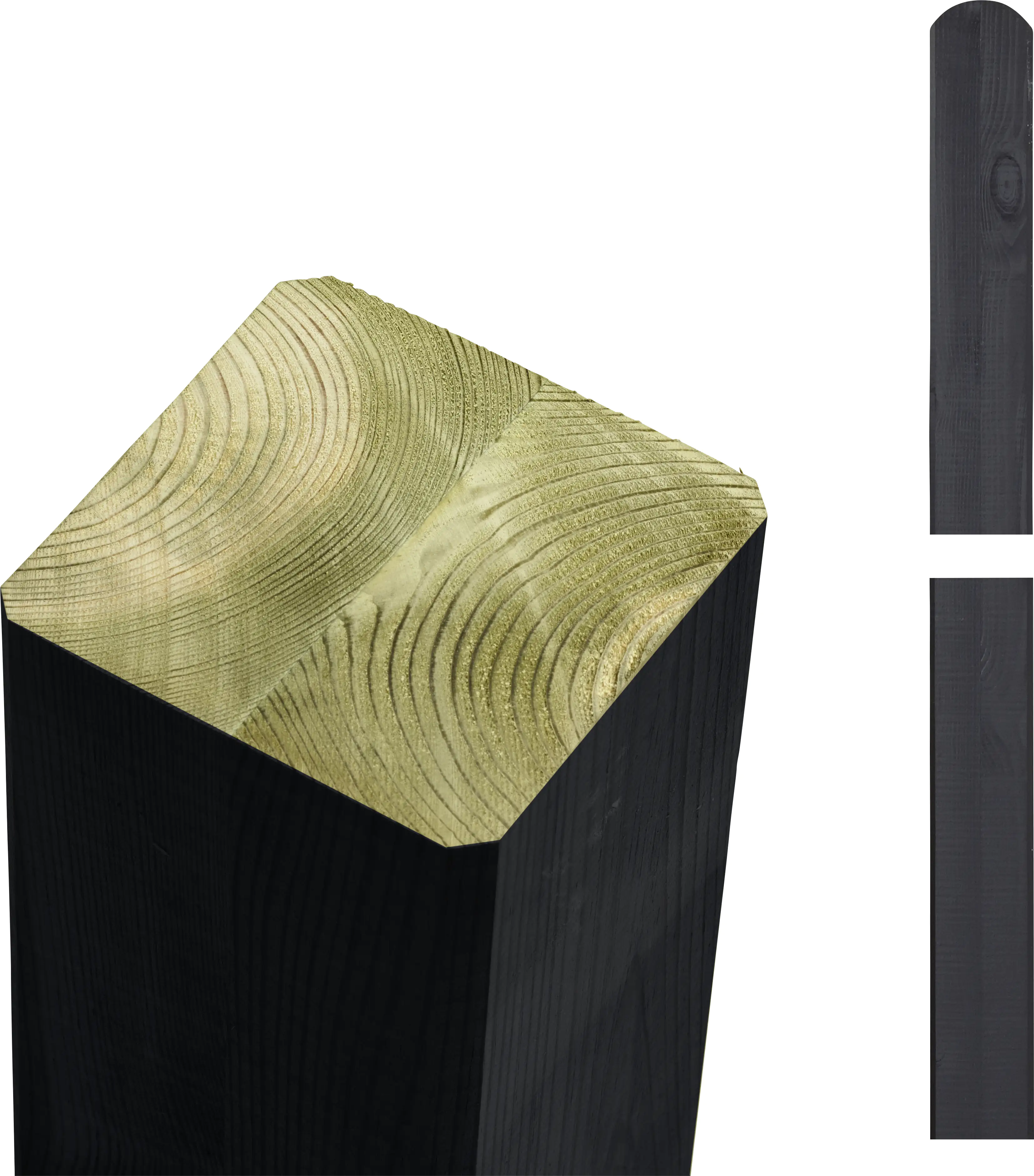 Plus Leimholzpfosten 268 cm 90 x 90 mm schwarz Kopf gerundet