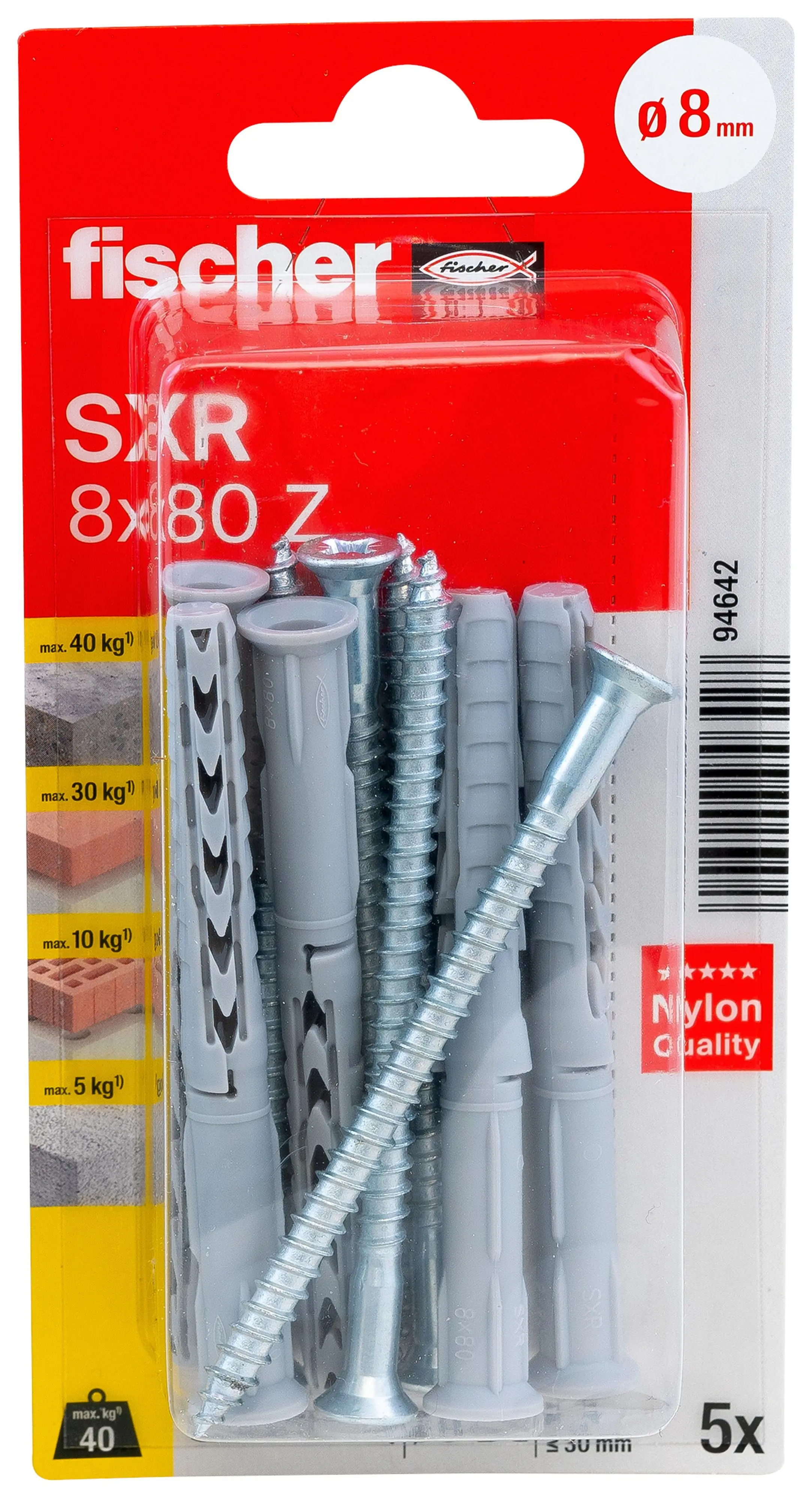 Fischer Langschaftdübel SXR PZ 8 x 80 mm - 5 Stück