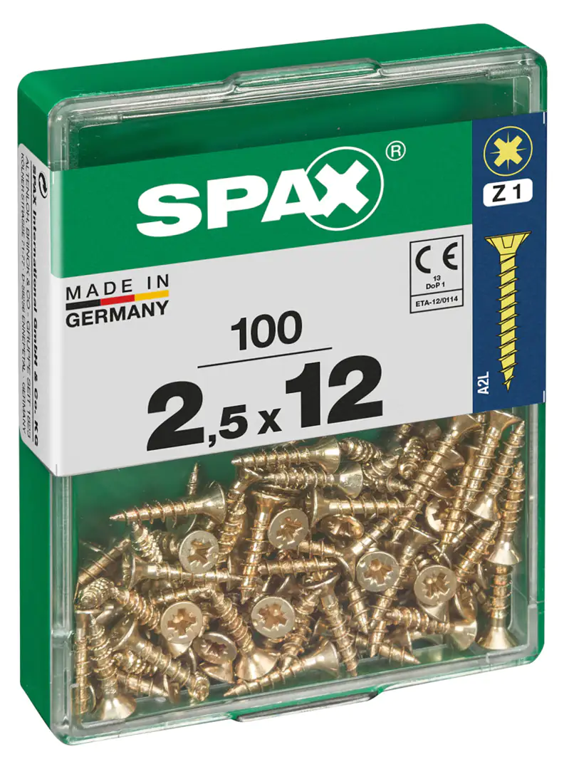 Spax Universalschrauben 2.5 x 12 mm PZ 1 - 100 Stk.