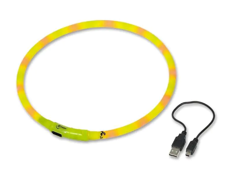 Nobby LED Leuchthalsband Visible gelb für Hunde mit kurzem Fell