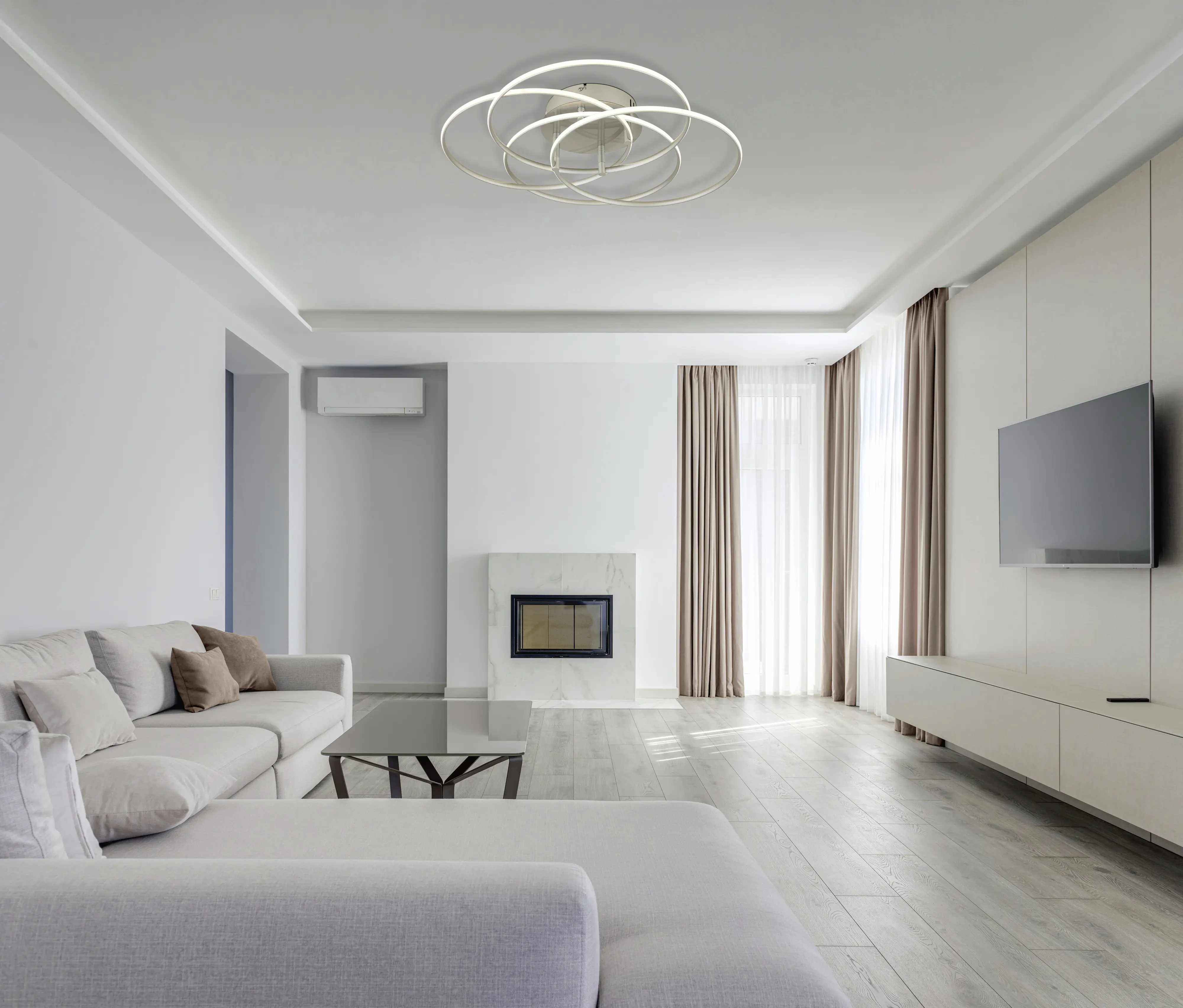 Globo Deckenleuchte Kombos 51,5 x 11,4 cm Ø x H nickel matt warmweiß