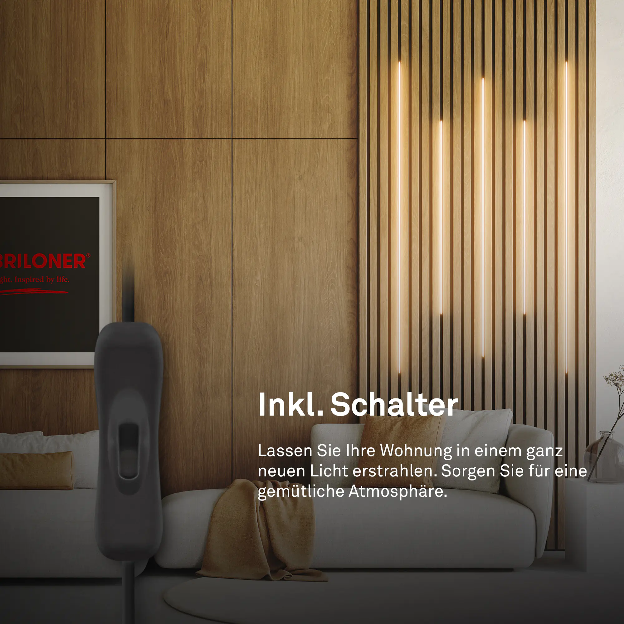 Briloner LED-Streifen Pimp your Panel Erweiterungsset  2,6 m 17,5 W warmweiß