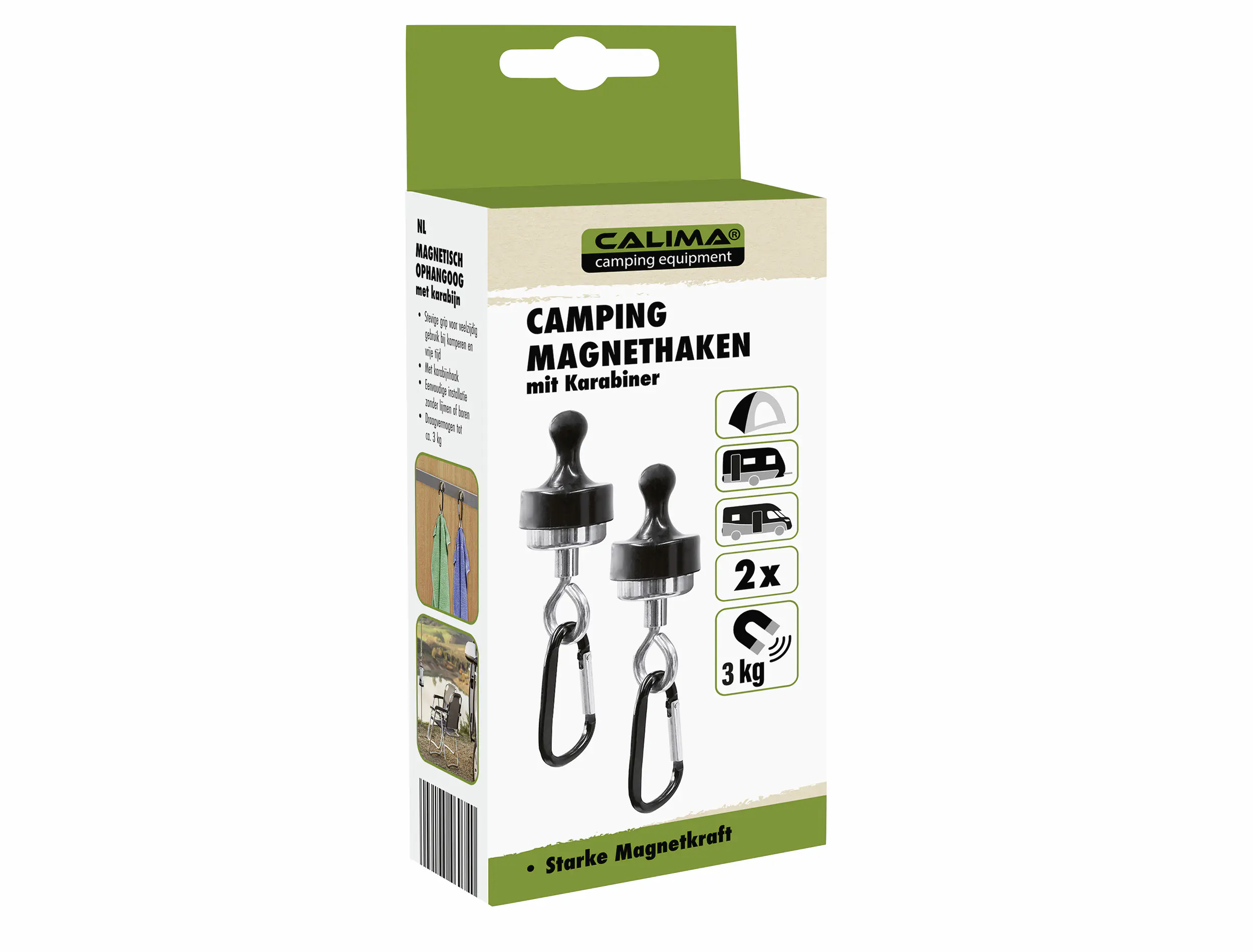 Calima Magnethaken mit Karabiner 14 cm schwarz/silber 2 Stück Calima Magnethaken mit Karabiner 14 cm schwarz/silber 2 Stück