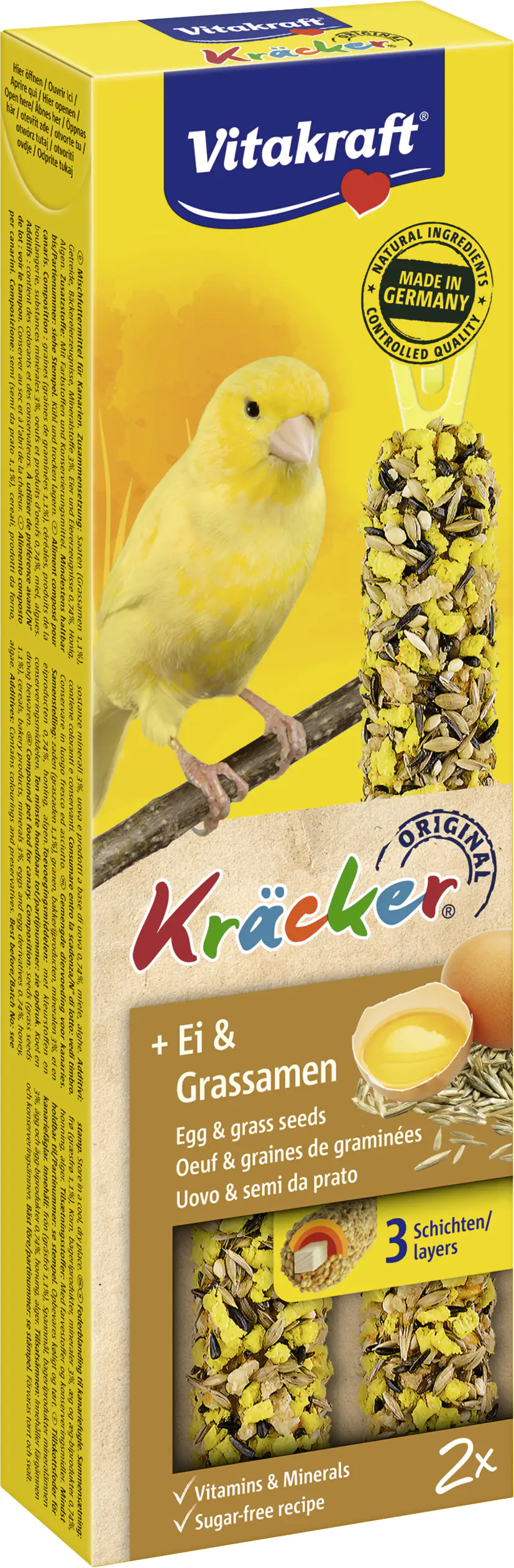 Vitakraft Kräcker® Ei & Grassamen 2 Stück / 54 g Vitakraft Kräcker® Ei & Grassamen 2 Stück / 54 g