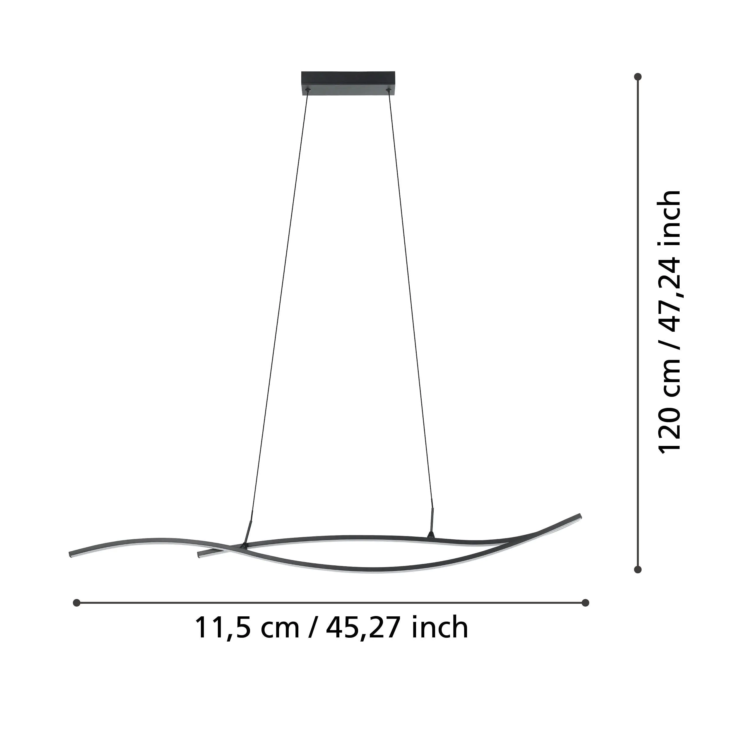 Eglo LED Hängeleuchte Grisolia 12W,1500 lm, 3000K, ww, Stahl,Kunststoff