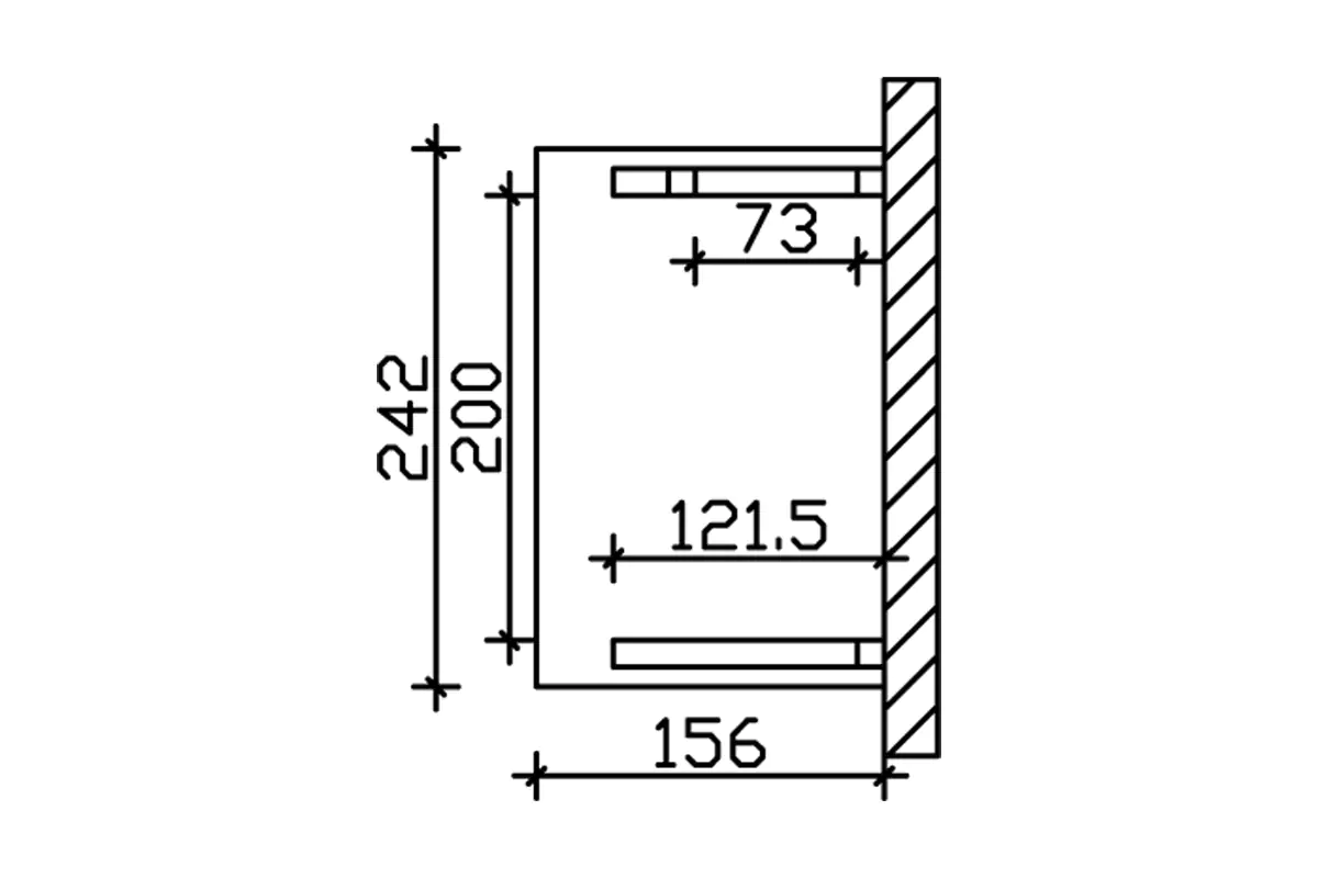 SKAN HOLZ Vordach Paderborn Typ 3 242 x 156 cm, lasiert in Nussbaum