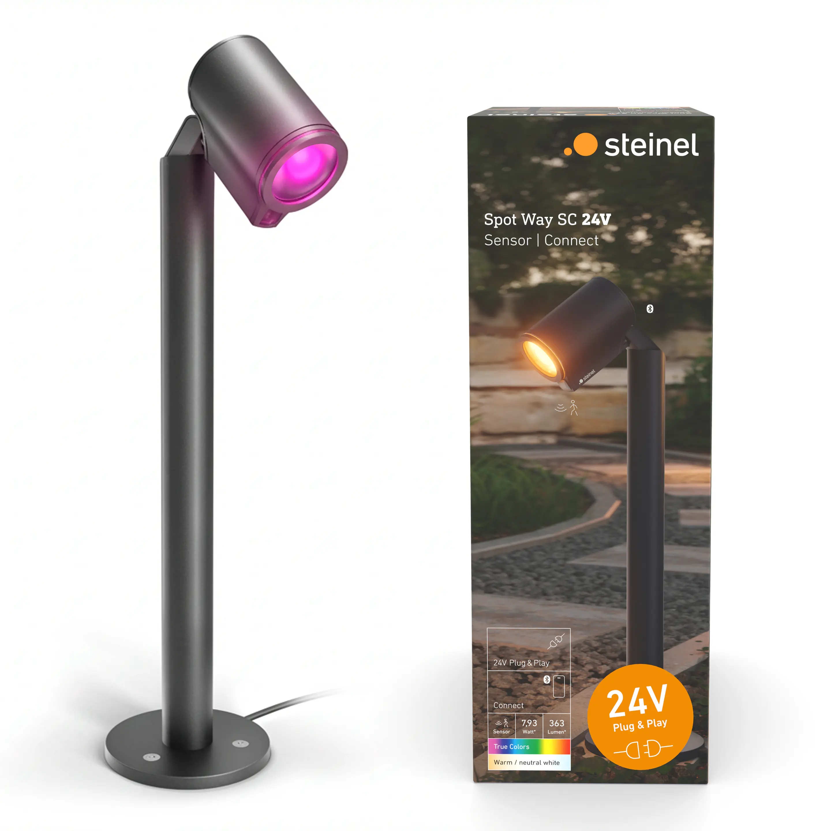 Steinel LED Wegeleuchte Spot Way 24V Bewegungssensor warmweiß-neutralweiß anthrazit