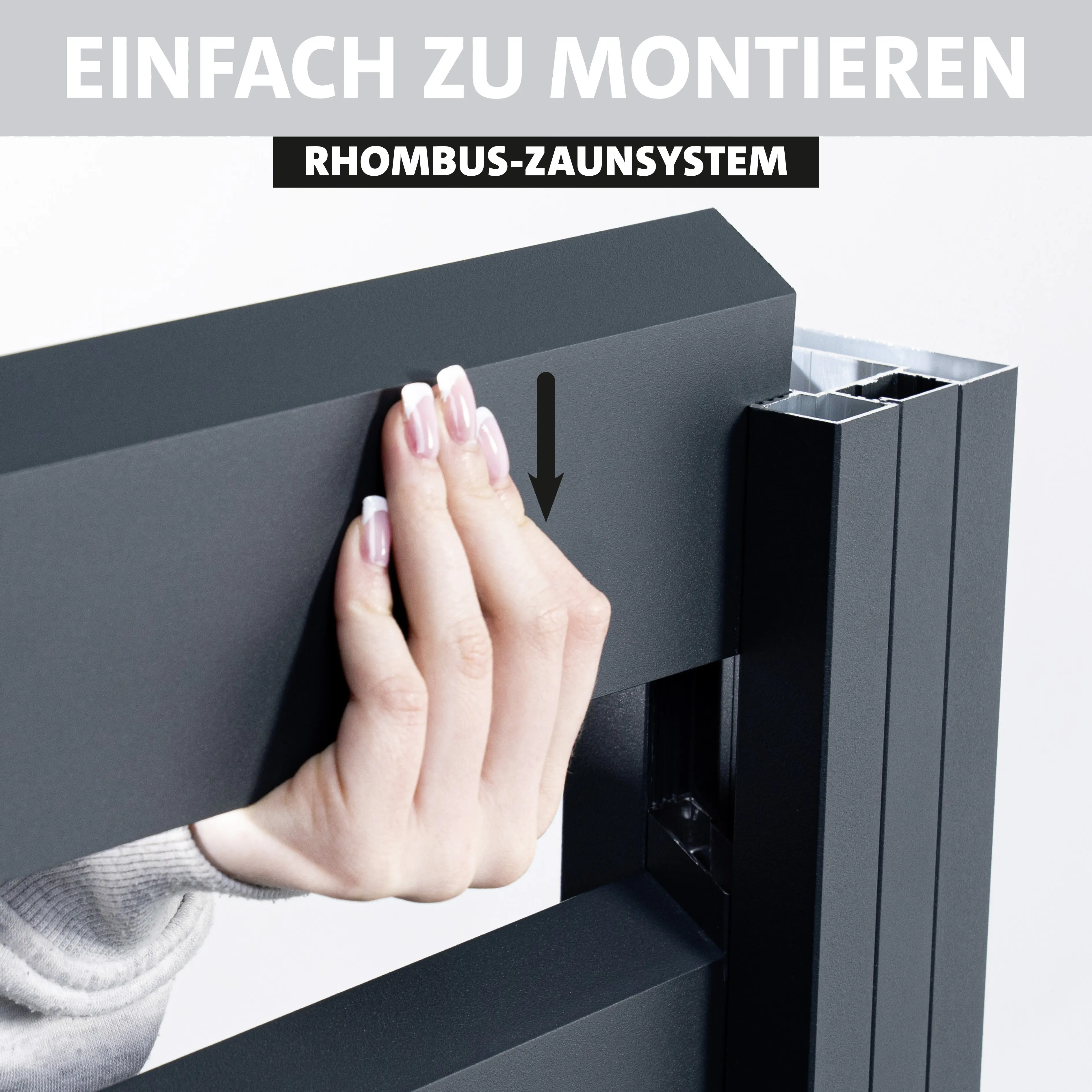 Ambiente Alu-Zaun Grundset Rhombus MAXI 187 x 244,2 cm anthrazit