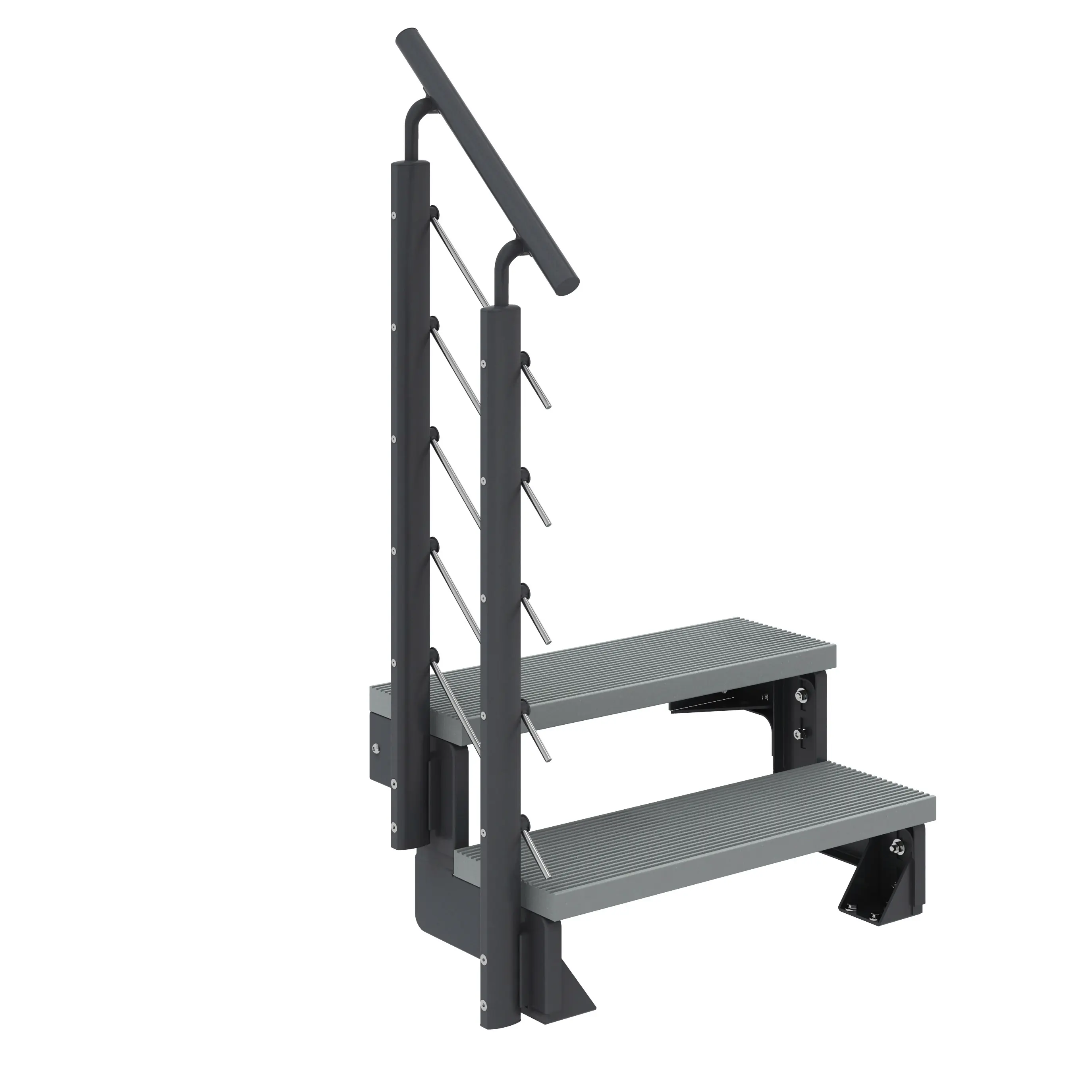 Dolle Außentreppe Trimax Gardentop 2 Stufen 80 cm inkl. einseitigem Geländer grau