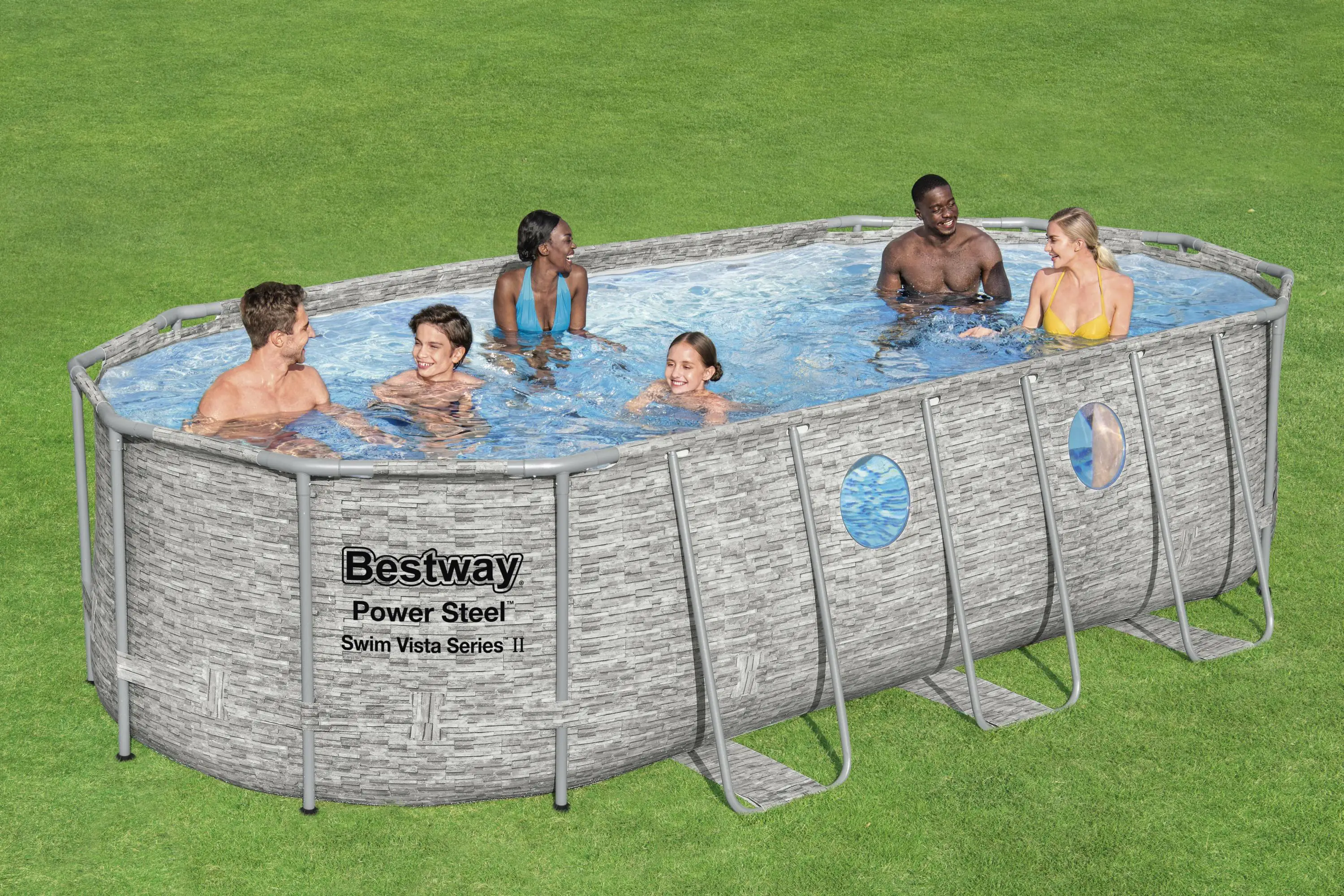 Bestway Power SteelFrame Pool Komplett-Set oval 549 x 274 x 122 cm Bestway Power SteelFrame Pool Komplett-Set oval 549 x 274 x 122 cm