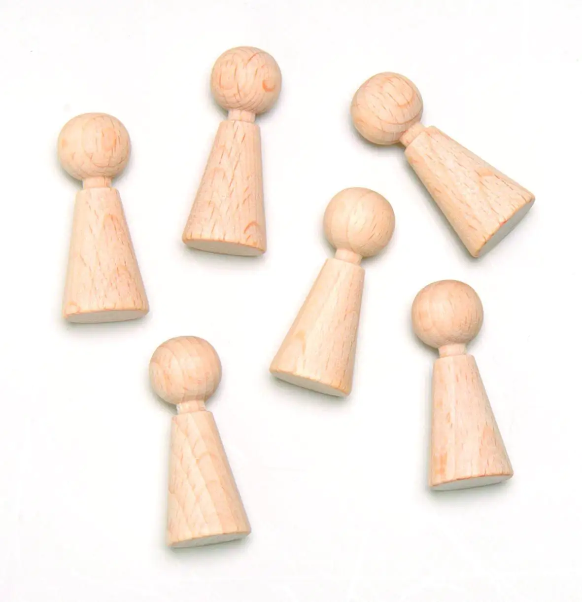 Glorex Figur Kegel Buche 15x37 mm 6 Stück