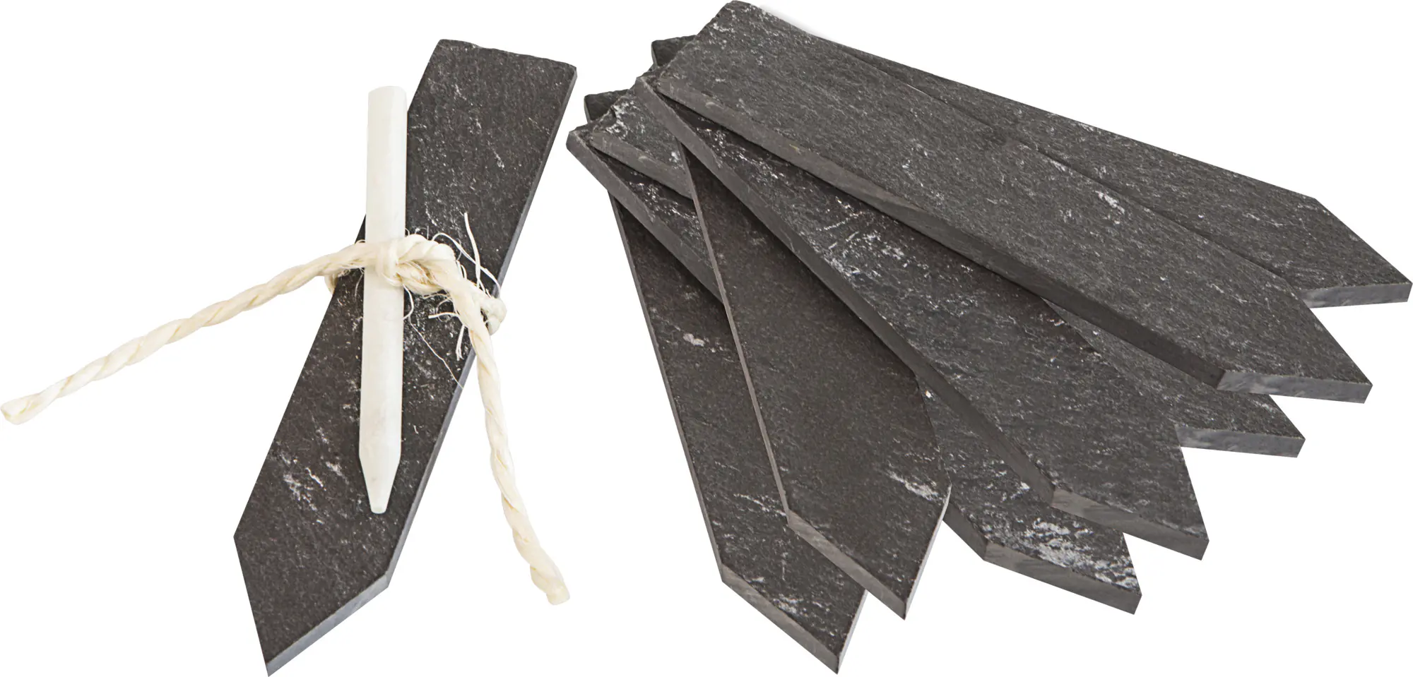 Windhager Pflanzenschilder Stecketiketten Schiefer + Kreide 12 cm - 8 Stück