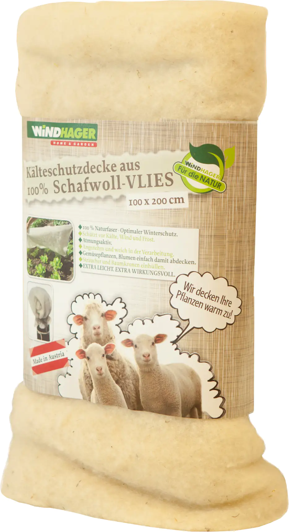 Windhager Schafwoll-Vliesdecke weiß 2 x 1 m , 100g/m² Windhager Schafwoll-Vliesdecke weiß 2 x 1 m , 100g/m²