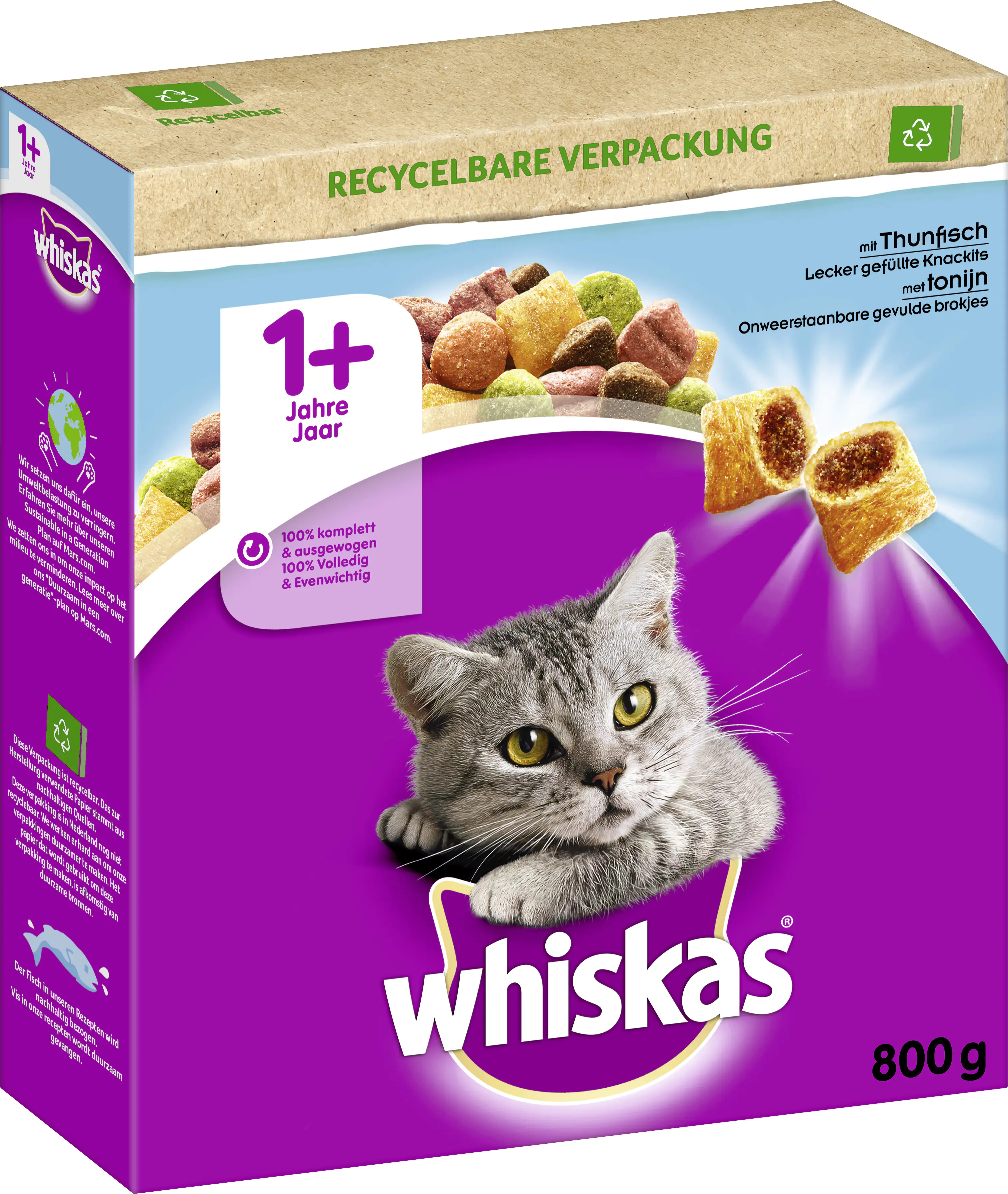 Whiskas Trockenfutter 1+ mit Thunfisch 800 g Whiskas Trockenfutter 1+ mit Thunfisch 800 g