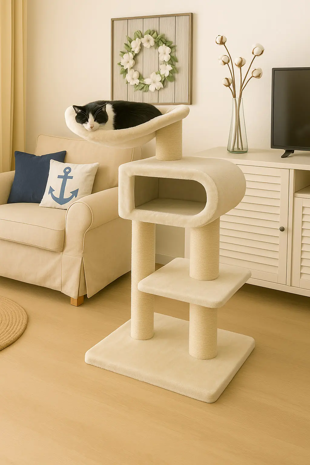 Nobby Kratzbaum Tove H 128 cm cream 