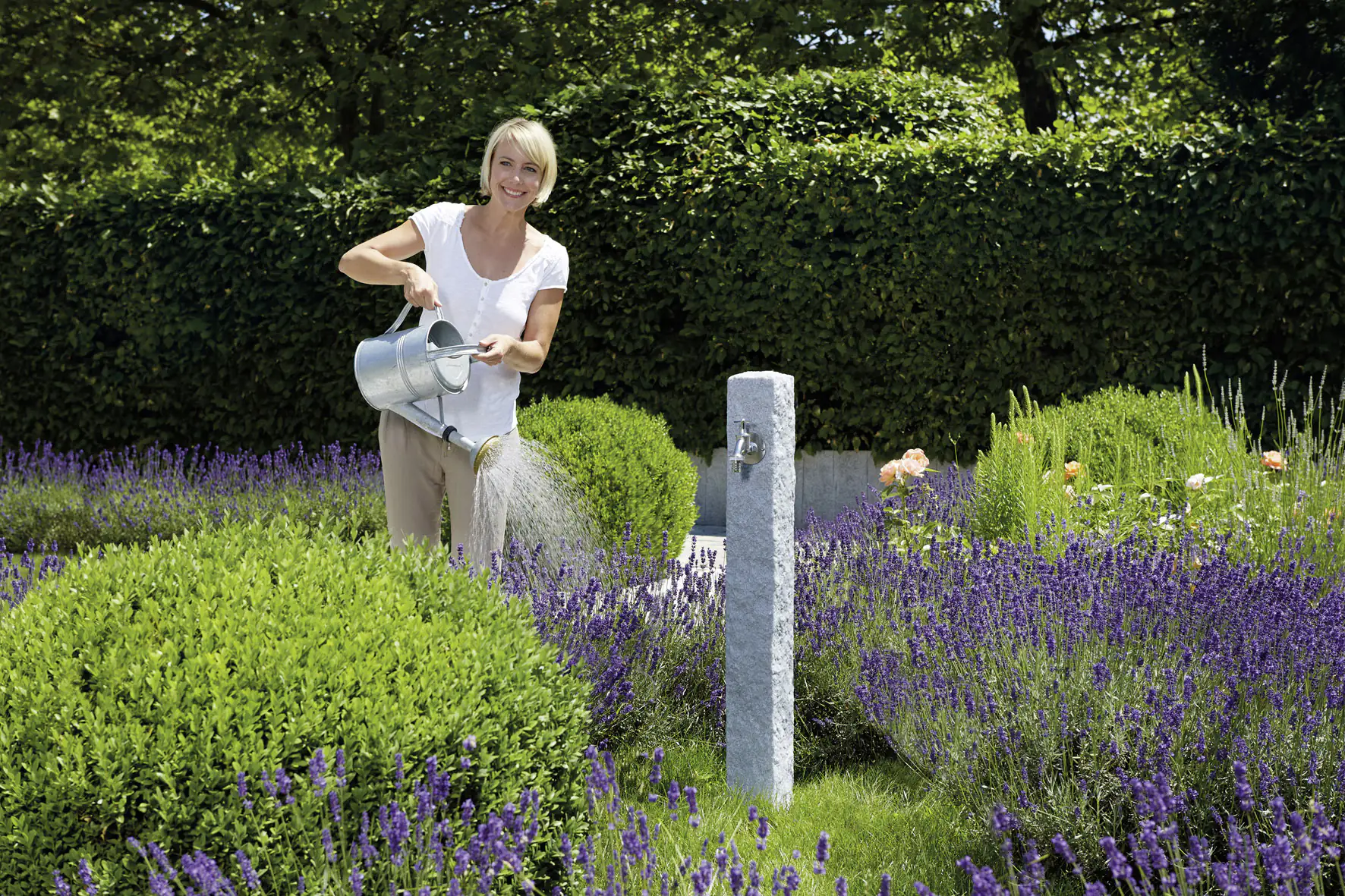 Garantia Wasserzapfsäule Lightgranit 13 x 13 x 100 cm