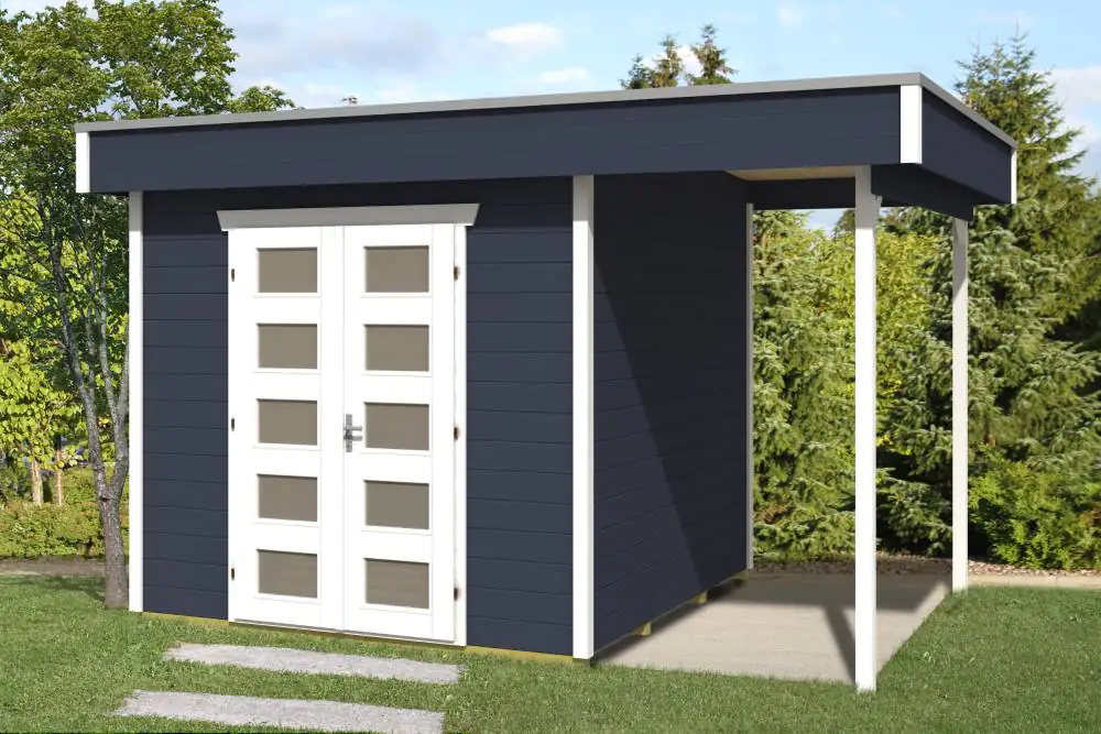 SKAN HOLZ Gartenhaus Venlo 2 380 x 250 cm schiefergrau mit Fußboden SKAN HOLZ Gartenhaus Venlo 2 380 x 250 cm schiefergrau mit Fußboden