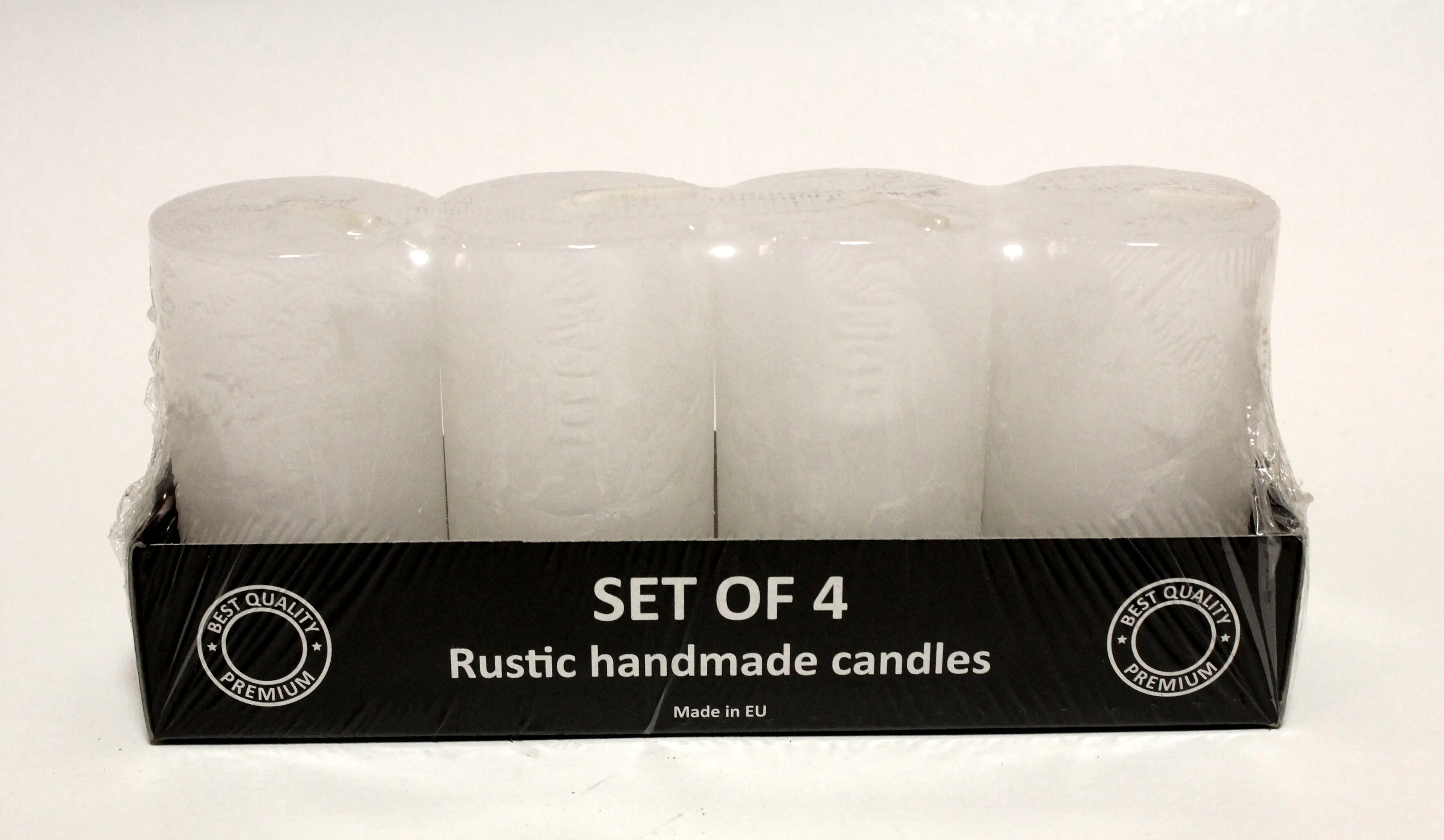 House of Rustic 4er Kerzen-Set weiß Ø 6 x 9 cm