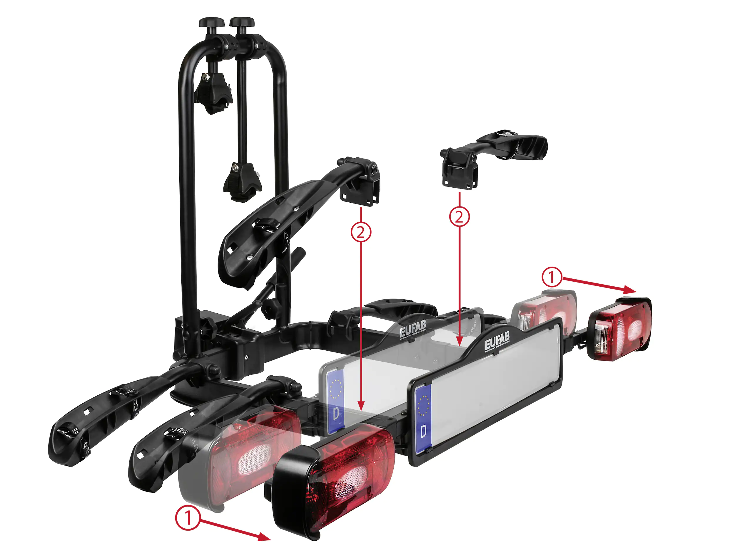 EUFAB Erweiterung 3. Fahrrad  für Fahrradträger Crow Plus (11582)