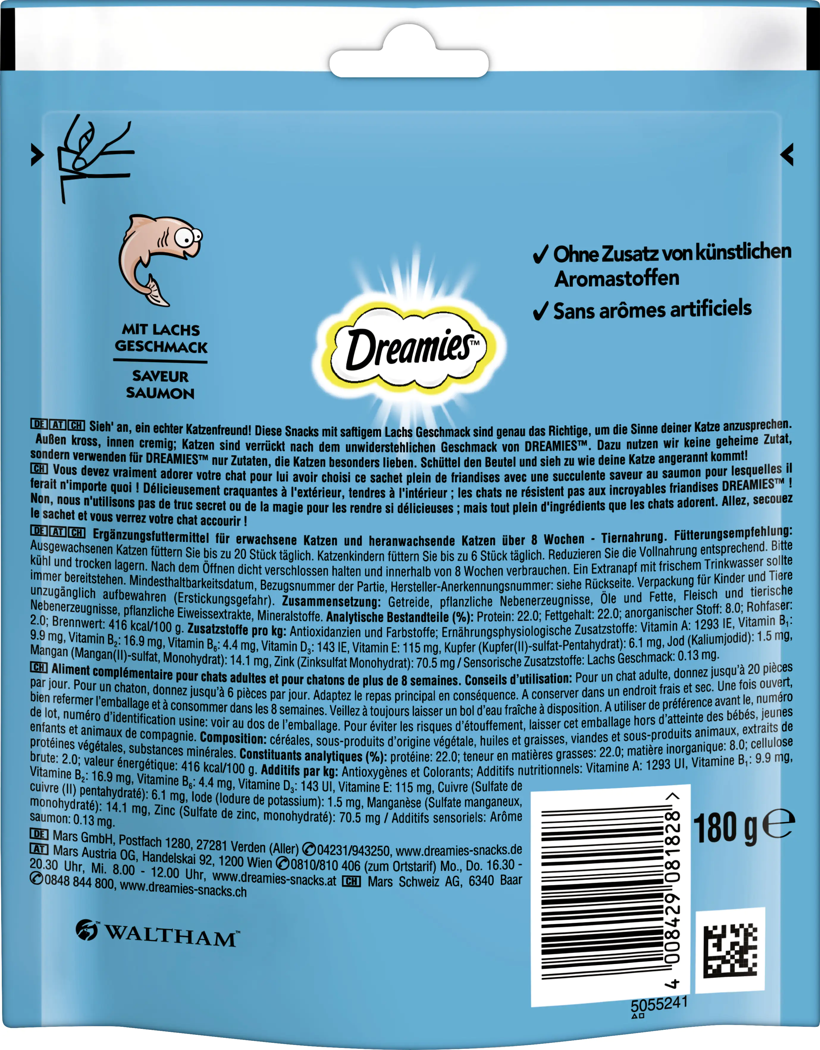 DREAMIES Katzensnack mit Lachs 180 g Mega Pack DREAMIES Katzensnack mit Lachs 180 g Mega Pack