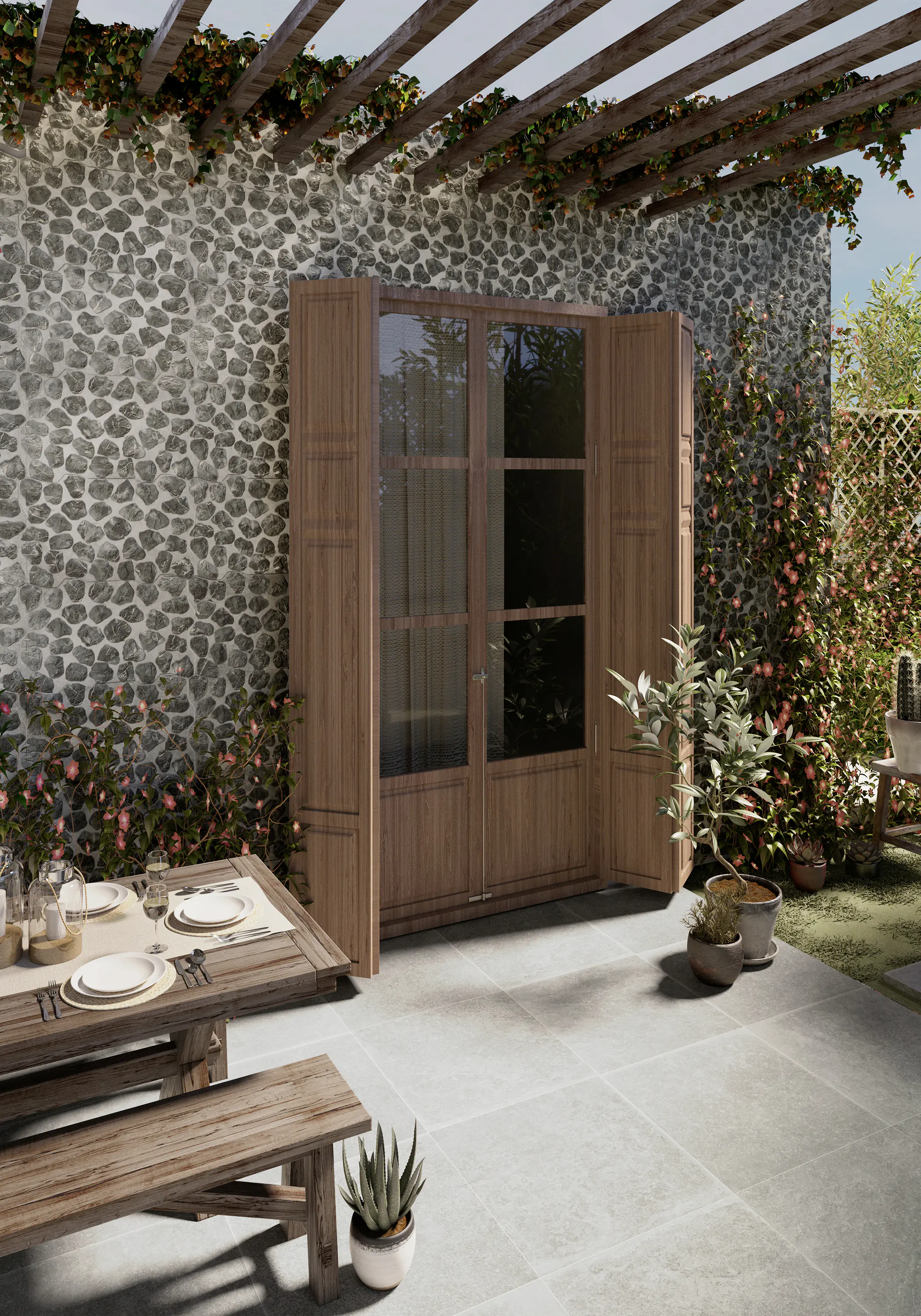 Wandverblender Bornos 40 x 60 cm gris