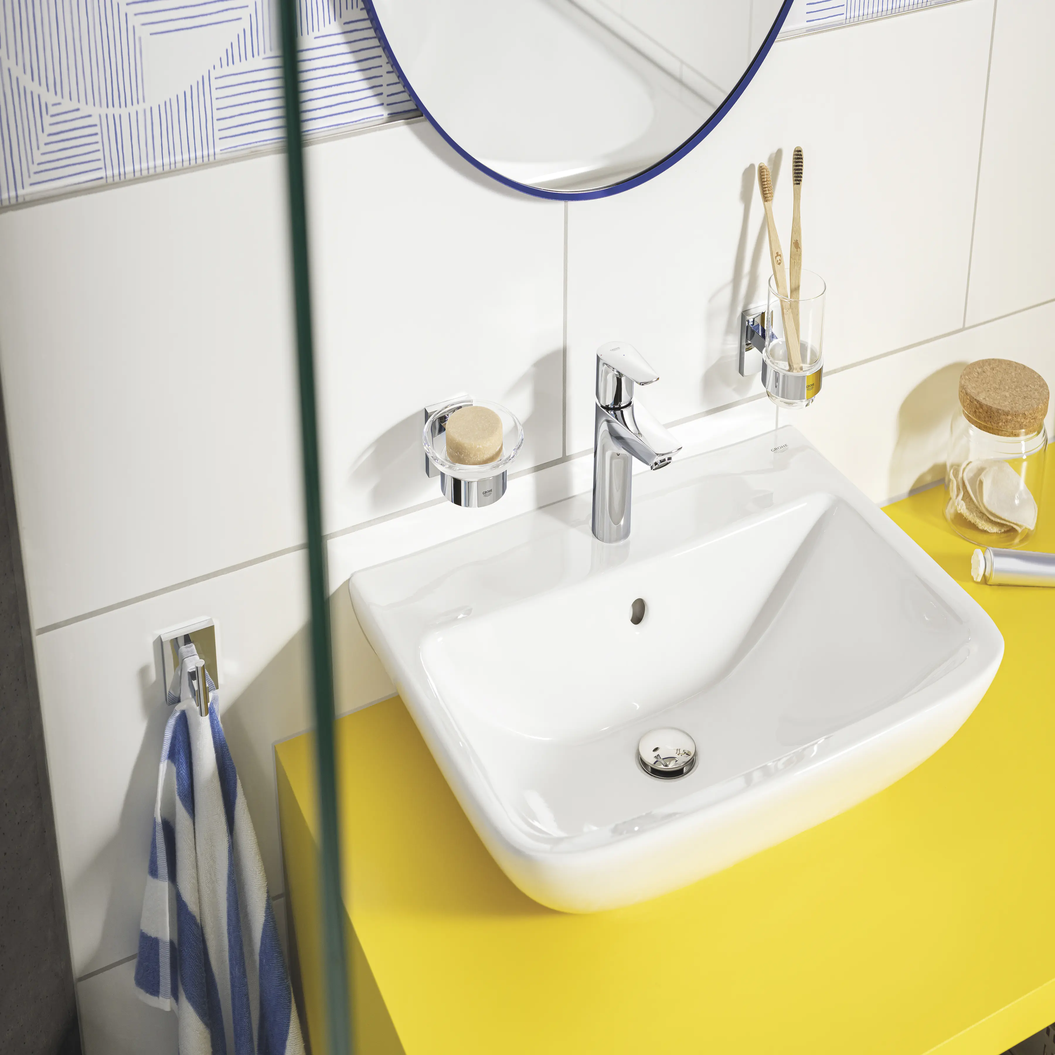 Grohe Start Cube Glas mit Halter chrom Grohe Start Cube Glas mit Halter chrom