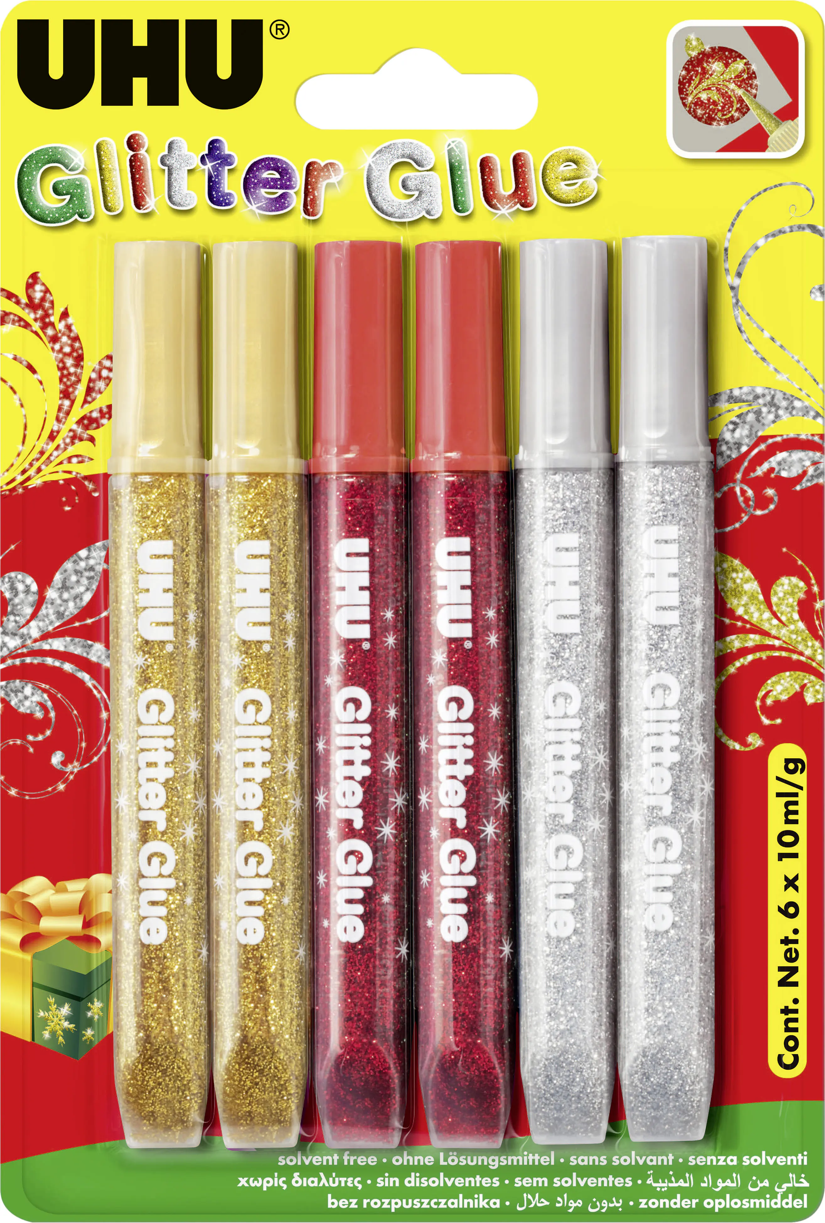 UHU Glitter Glue 6 x 10 ml UHU Glitter Glue 6 x 10 ml