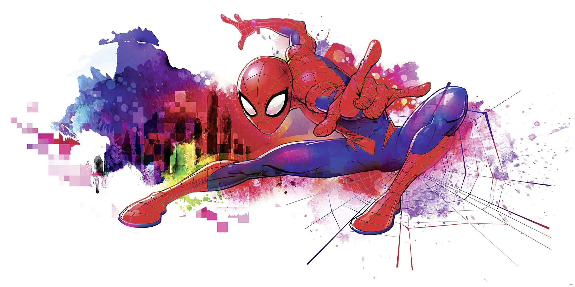 4055065410826 Komar Vlies Fototapete Spider-Man Graffiti 300 x 150 cm