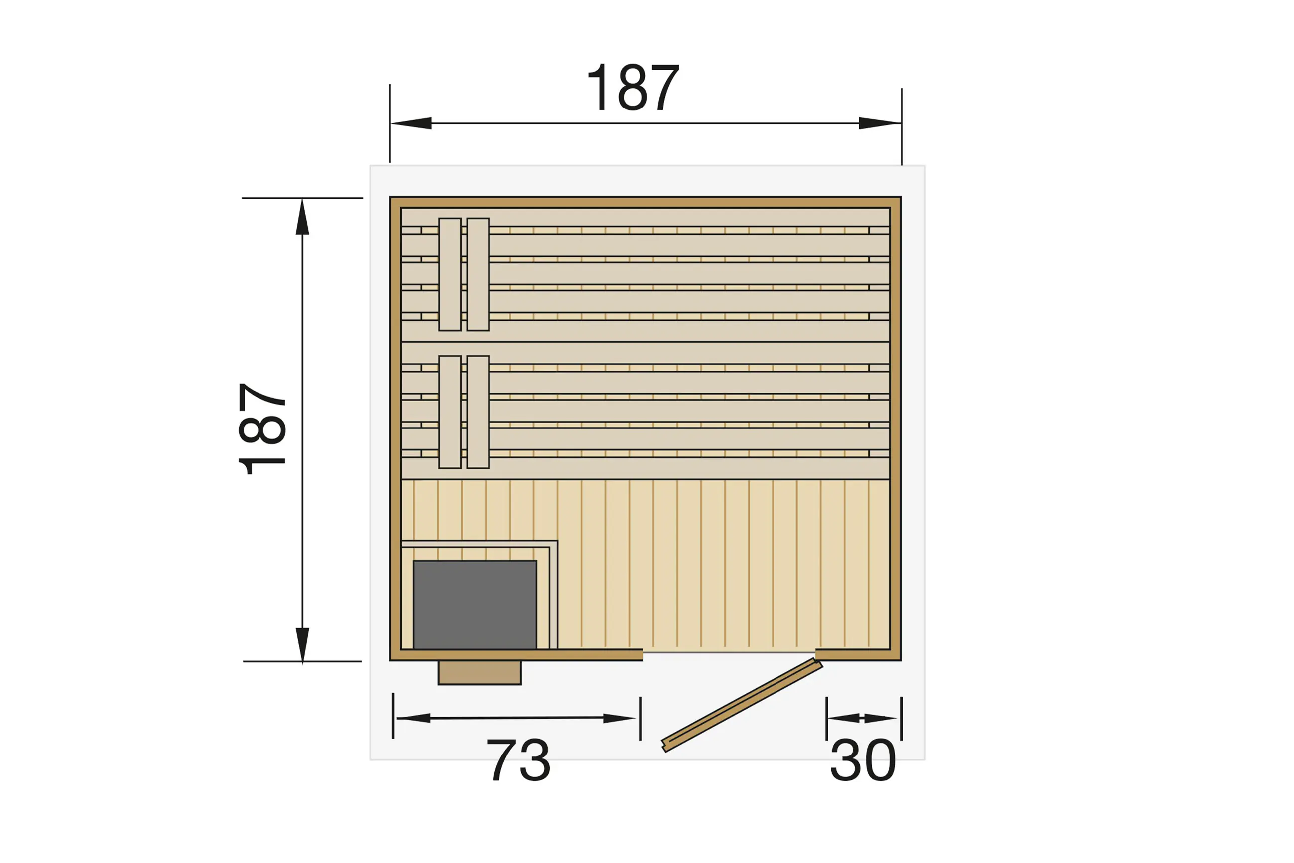 Weka Gartensauna Naantali natur Sparset inkl. 9 kW Ofen BioS