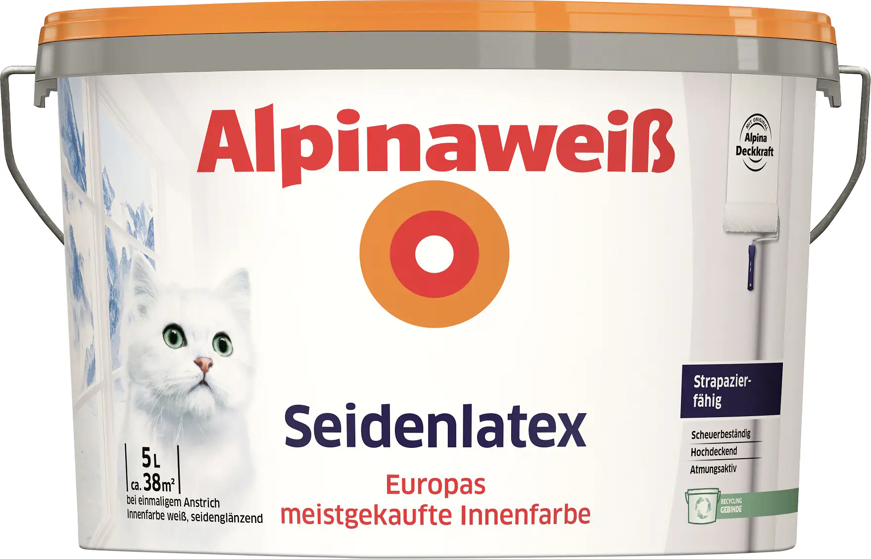 Alpina Seidenlatex Alpinaweiß 5 L seidenglänzend