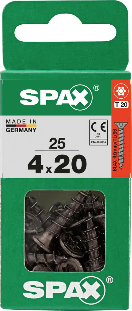 Spax Universalschrauben 4 x 20 mm T20 Vollgewinde - 25 Stk. 