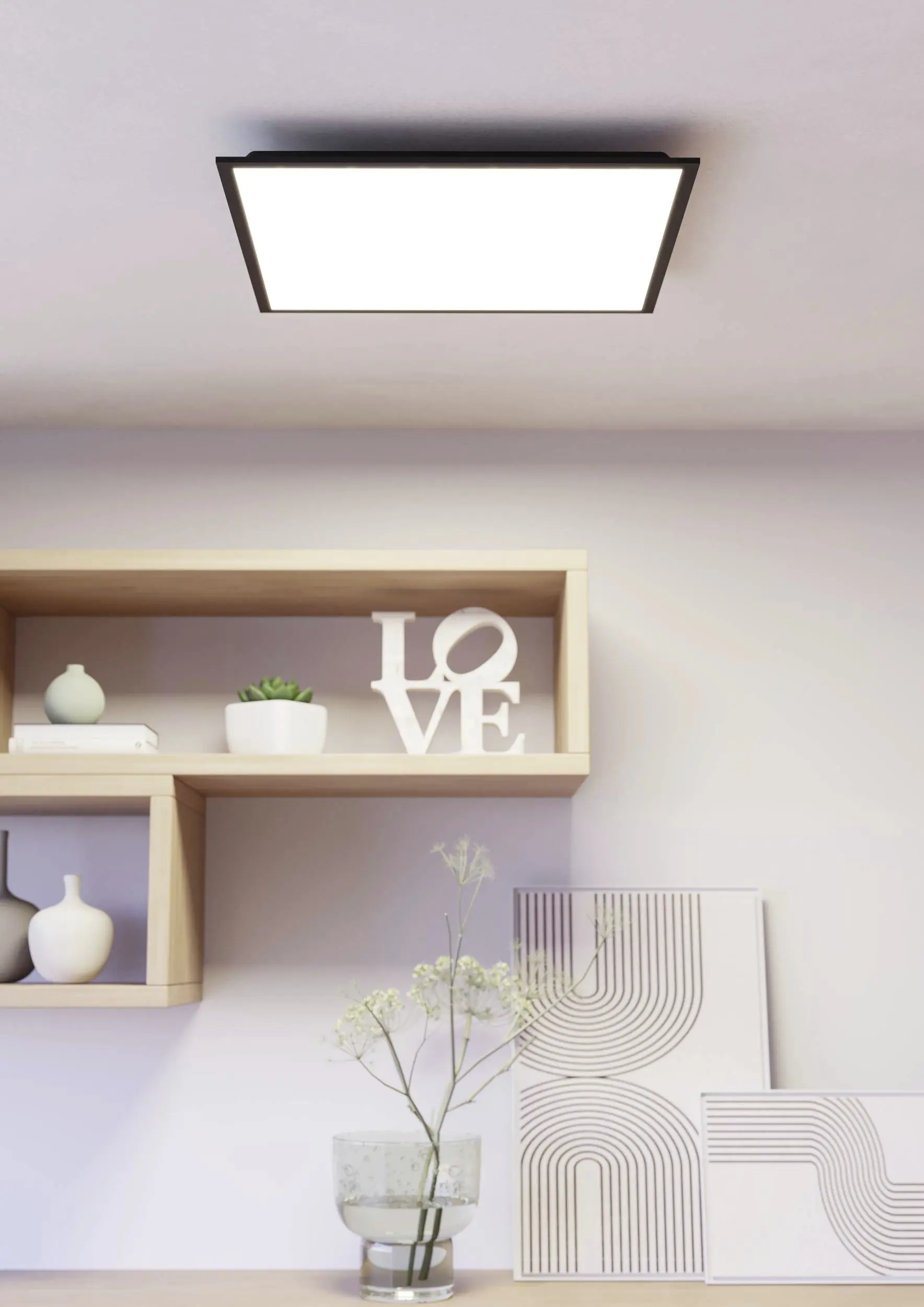 Eglo LED Deckenleuchte Moradillo-Z schwarz 60 x 60 cm RGB dimmbar