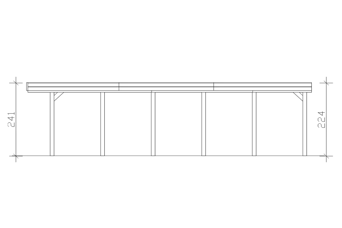 SKAN HOLZ Carport Friesland 314 x 860 cm mit Aluminiumdach