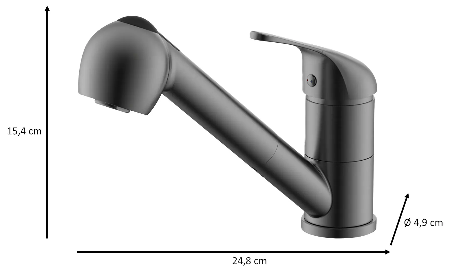 Primaster Einhebel-Spültischarmatur Hamm mit ausziehbarer Handbrause Gunmetall