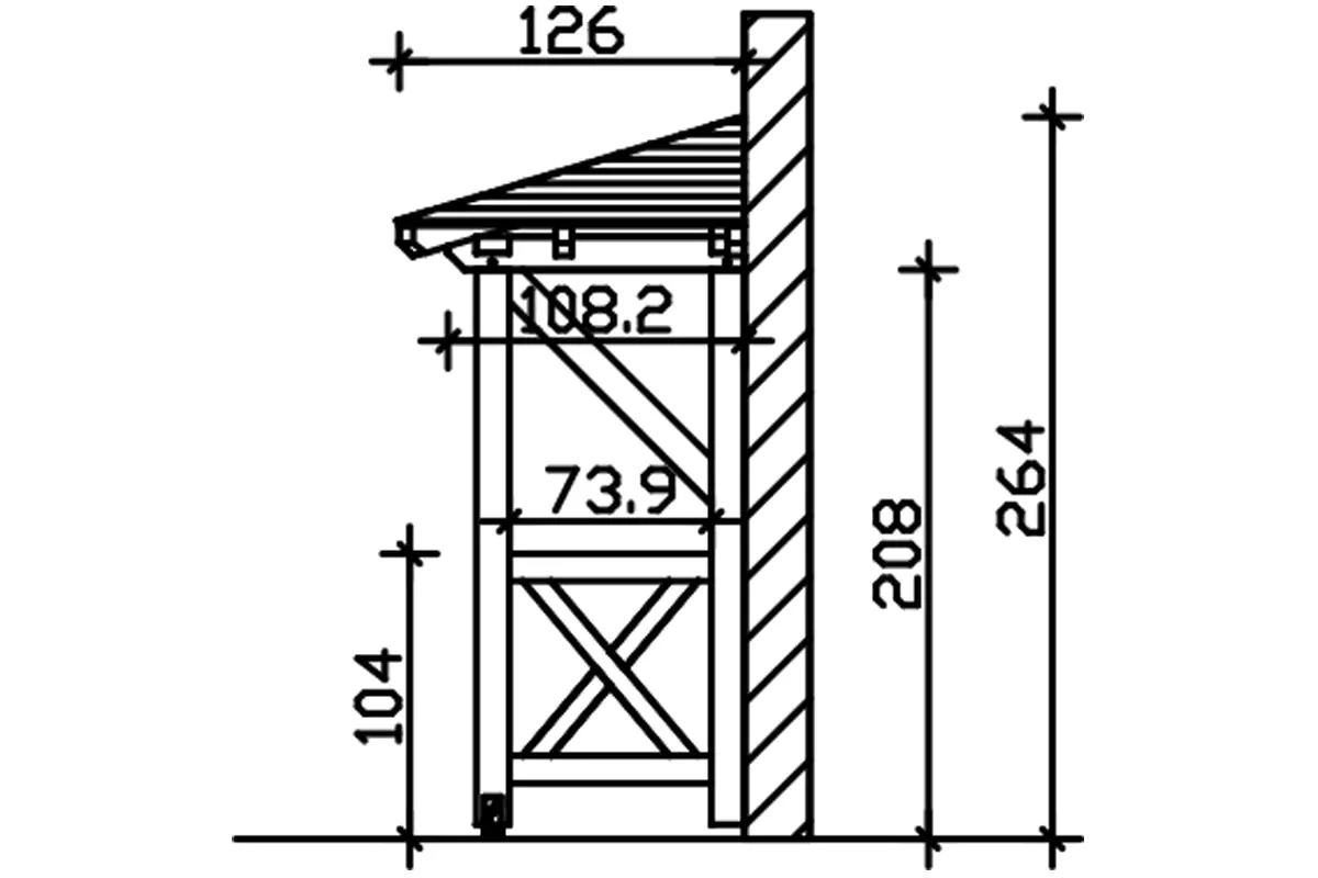 SKAN HOLZ Vordach Wesel Typ 3 188 x 126 cm, natur