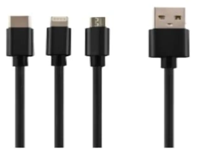 REV USB-Ladekabel 3in1 anthrazit, Apple Lightning, Micro-USB, USB-C REV USB-Ladekabel 3in1 anthrazit, Apple Lightning, Micro-USB, USB-C