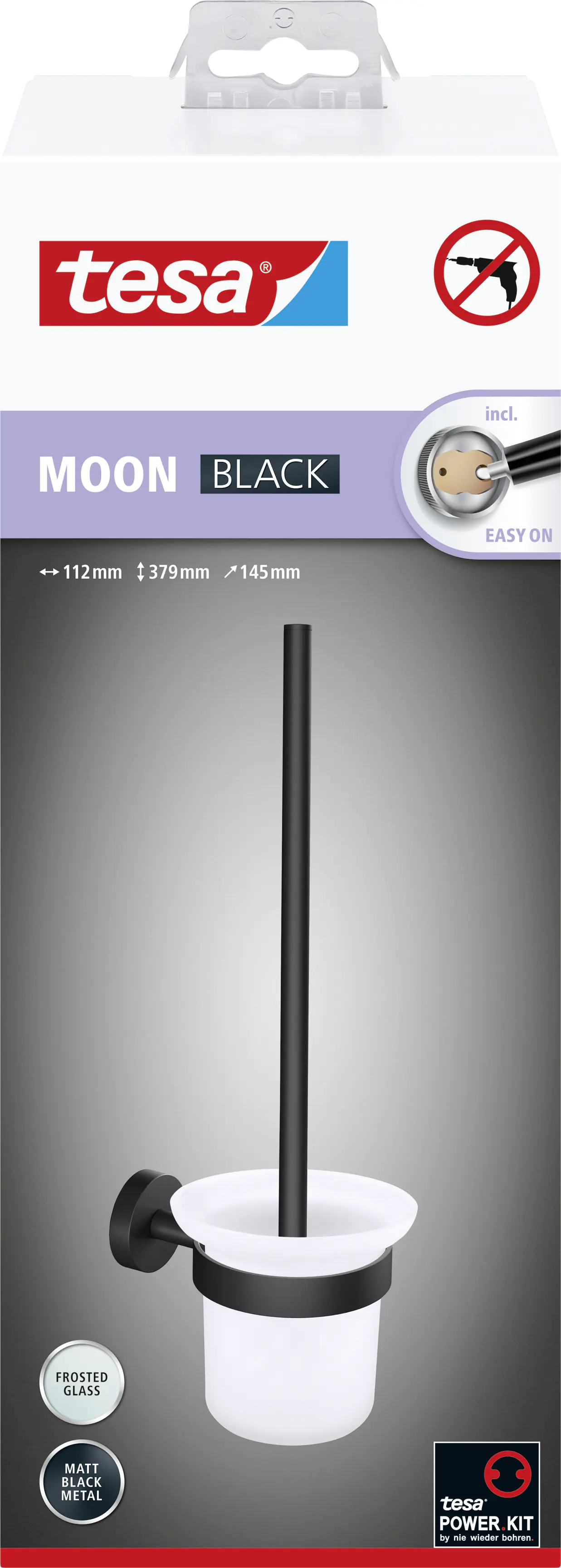 Tesa WC-Bürstengarnitur MOON schwarz