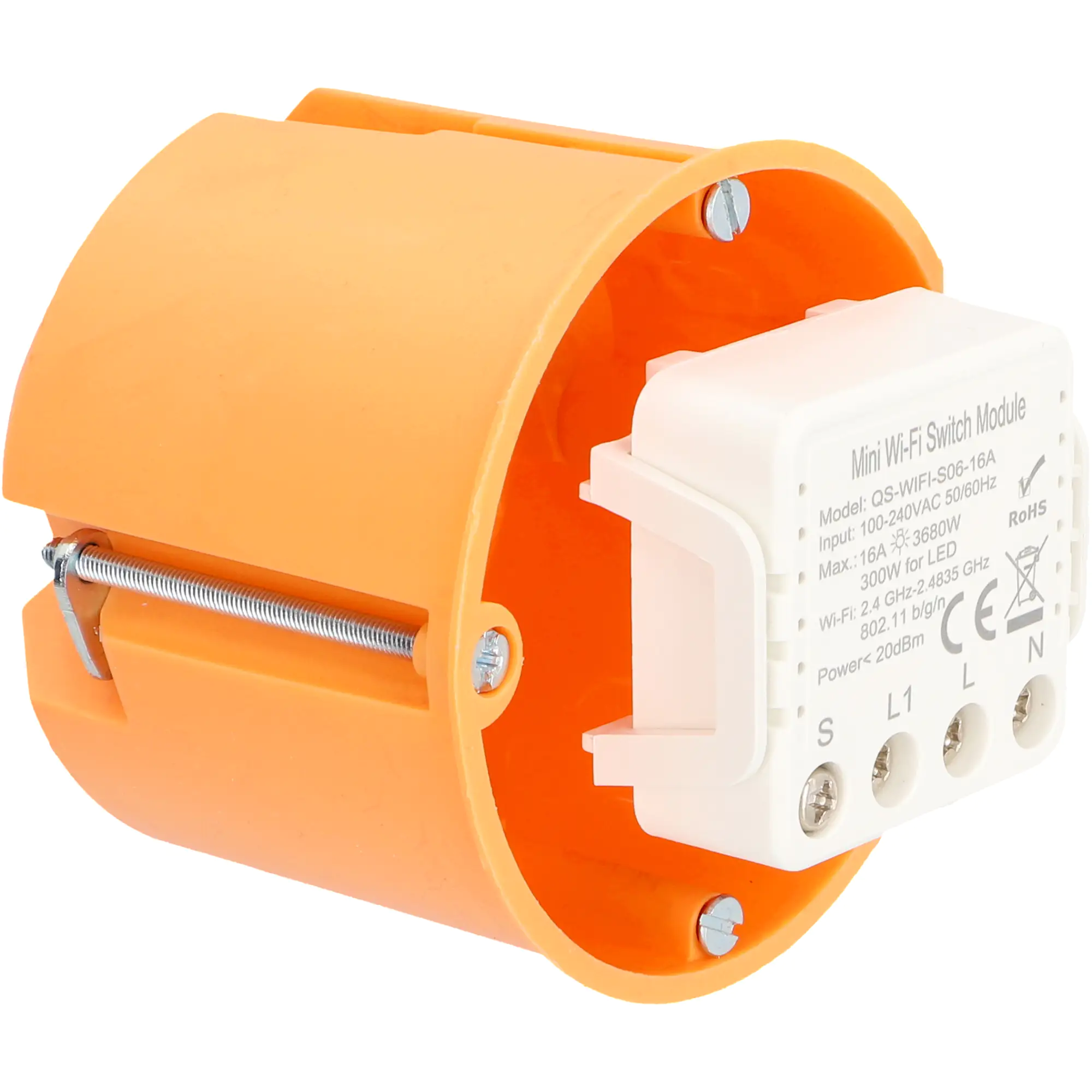 Unitec WIFI Schalter mini steuerbar per Tuya-App, Einbaumodul