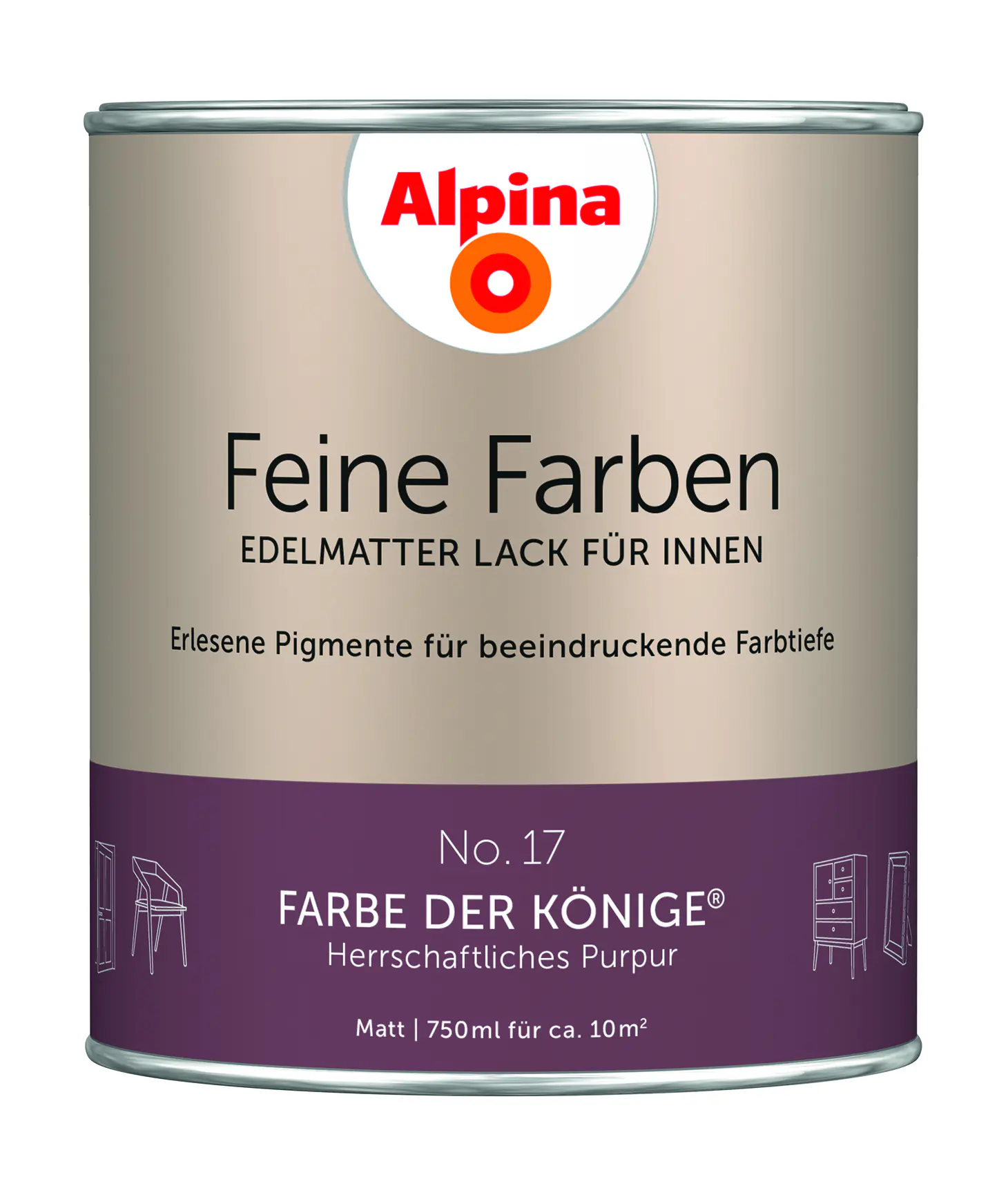 Alpina Feine Farben Lack No. 17 Farbe der Könige - purpur 750 ml