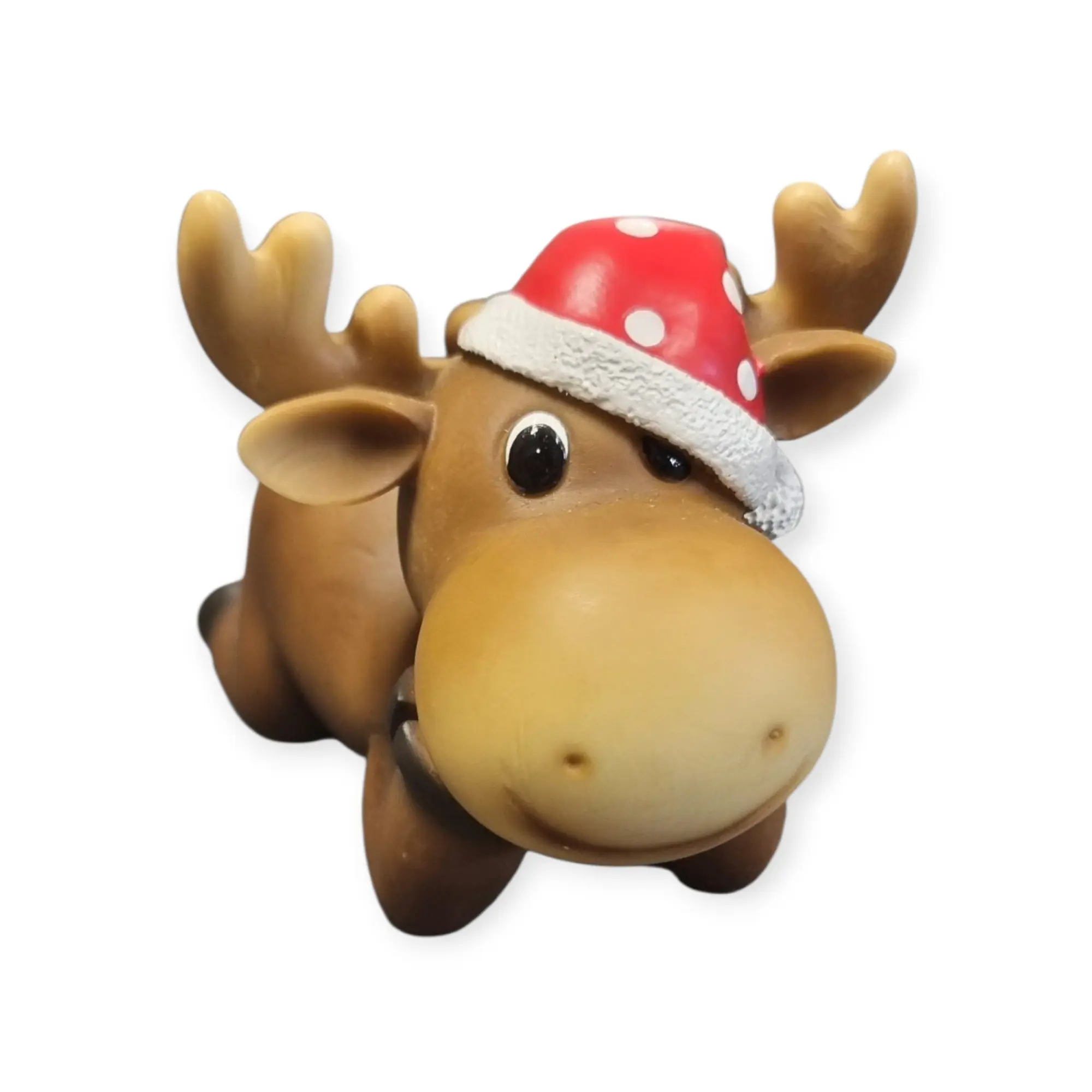 Dekofigur Elch liegend 12,5 x 11,5 x 17 cm bunt