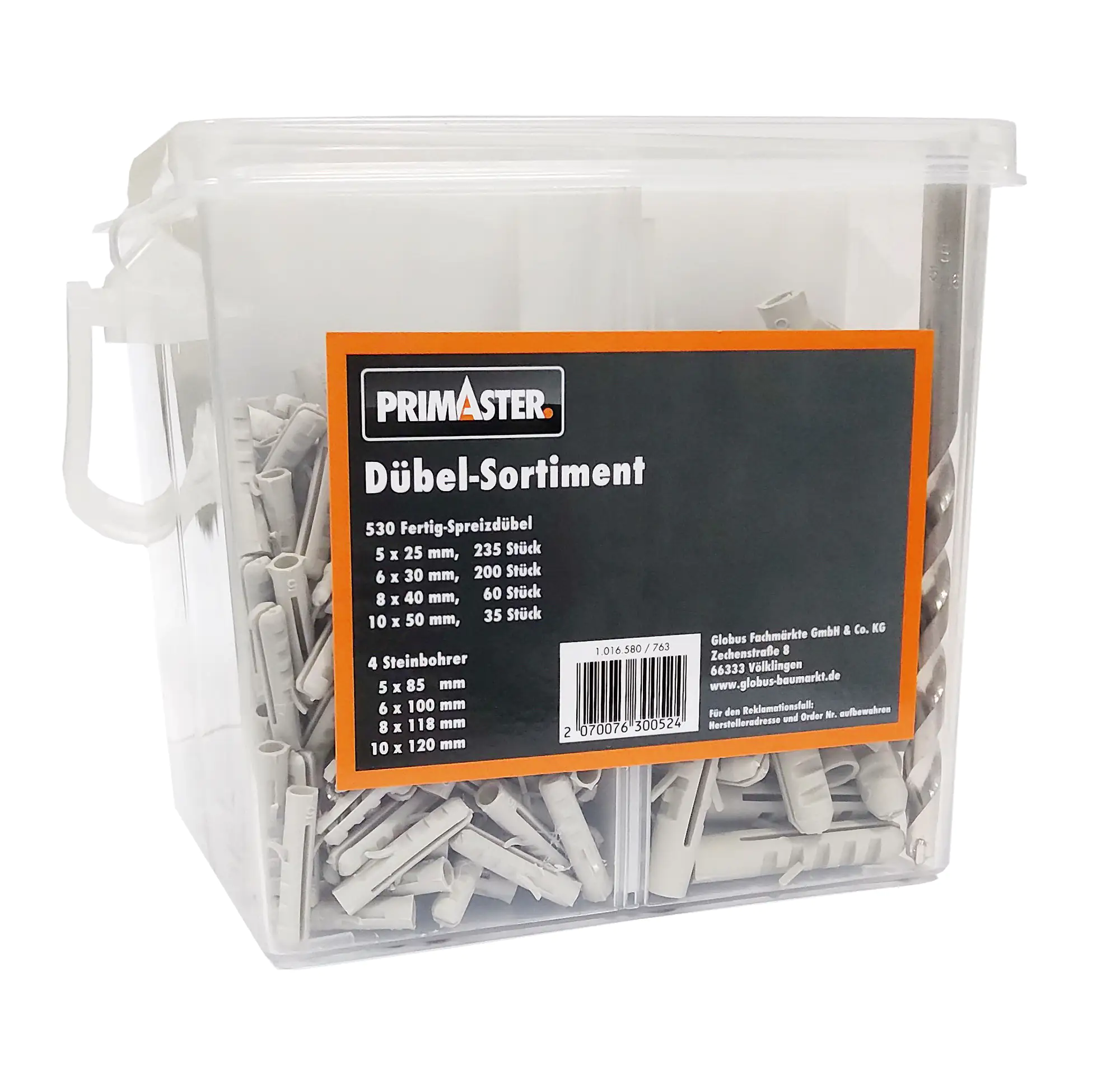 TrendLine Sortimentskasten Dübel und Bohrer - 534 Stück TrendLine Sortimentskasten Dübel und Bohrer - 534 Stück