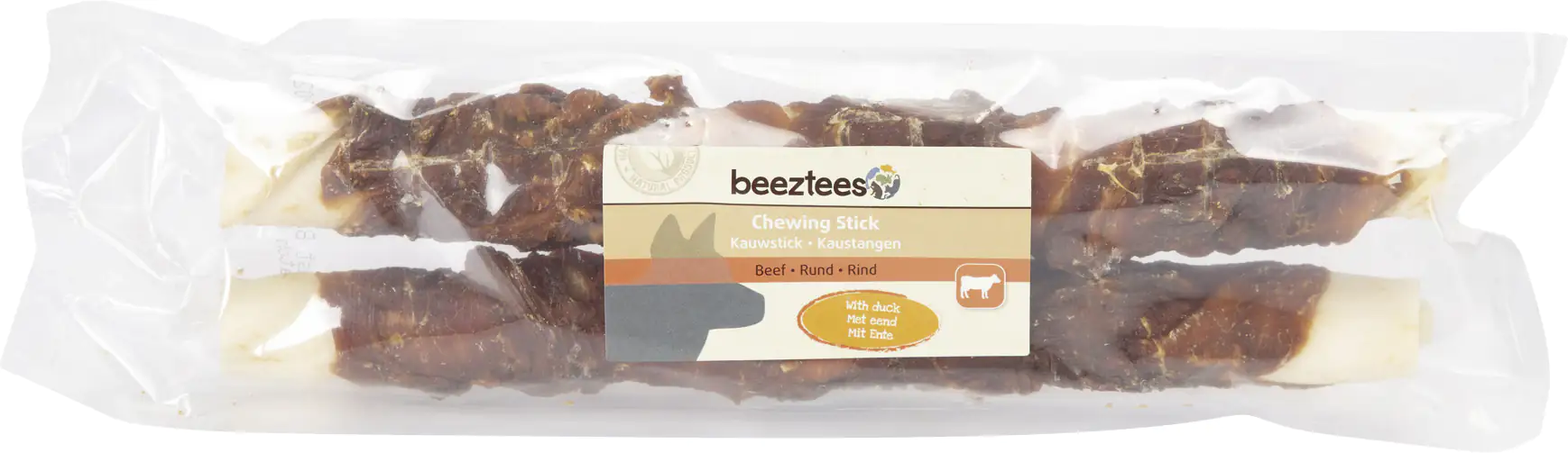 Beeztees Kaustick Ente Hundesnack 25 cm 2 St.