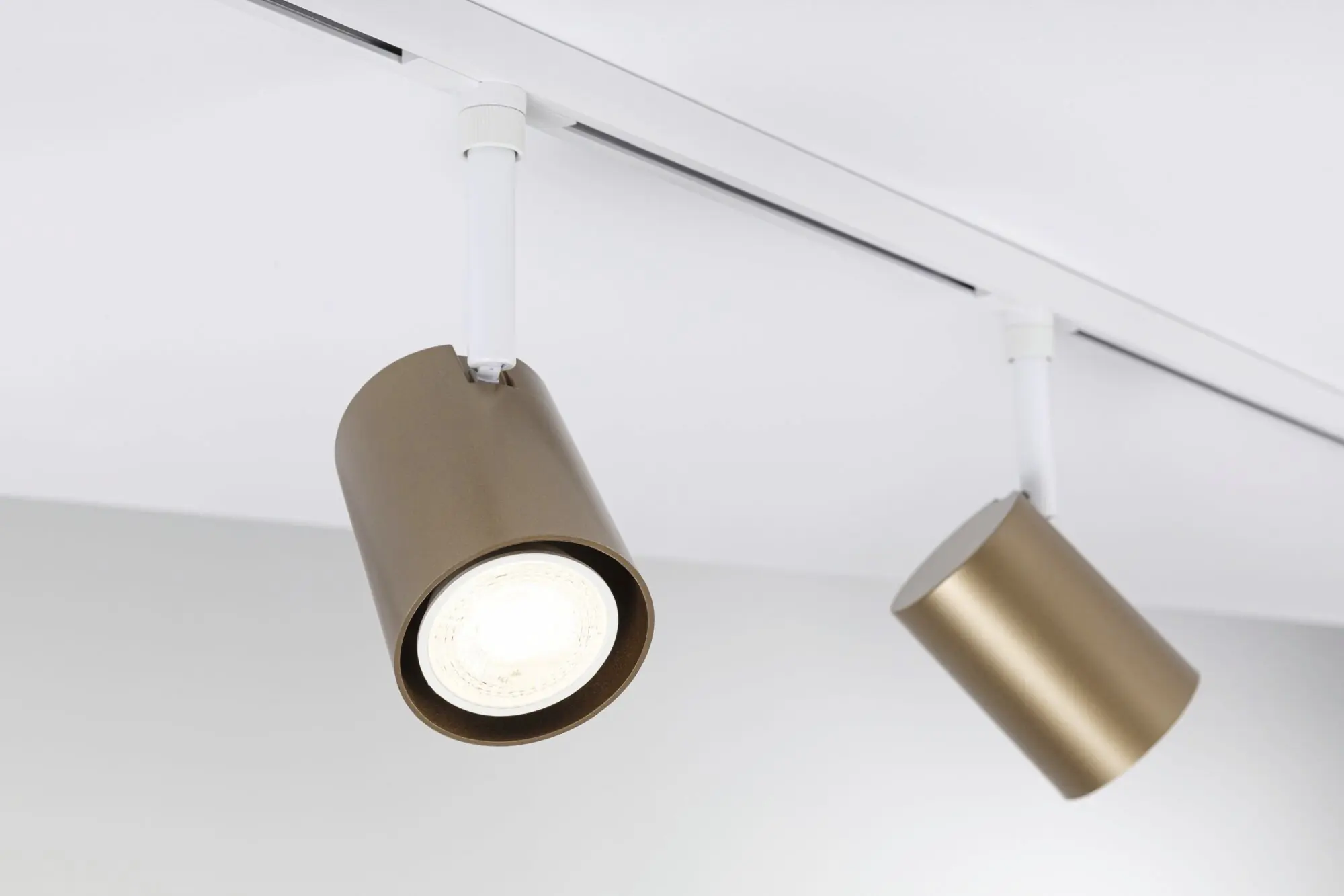 Paulmann URail Deckenleuchte 1er Spot Luxe Ø 6,5 x 14,5 cm signalweiß-gold matt