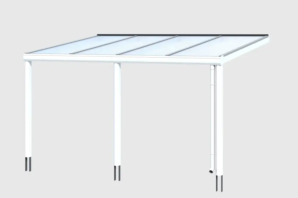 SKAN HOLZ Terrassenüberdachung Garda 434 x 257 cm Aluminium Weiß