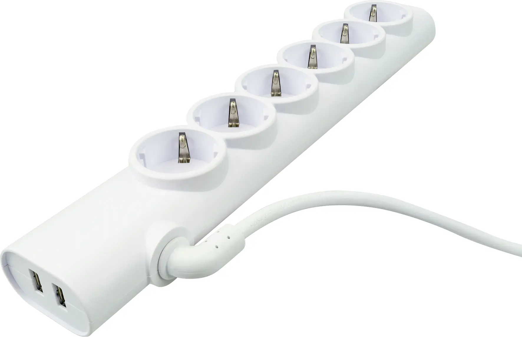 Schwaiger Steckdosenleiste 6-fach + 2 6x Haushaltsstecker (Typ F), 2x USB