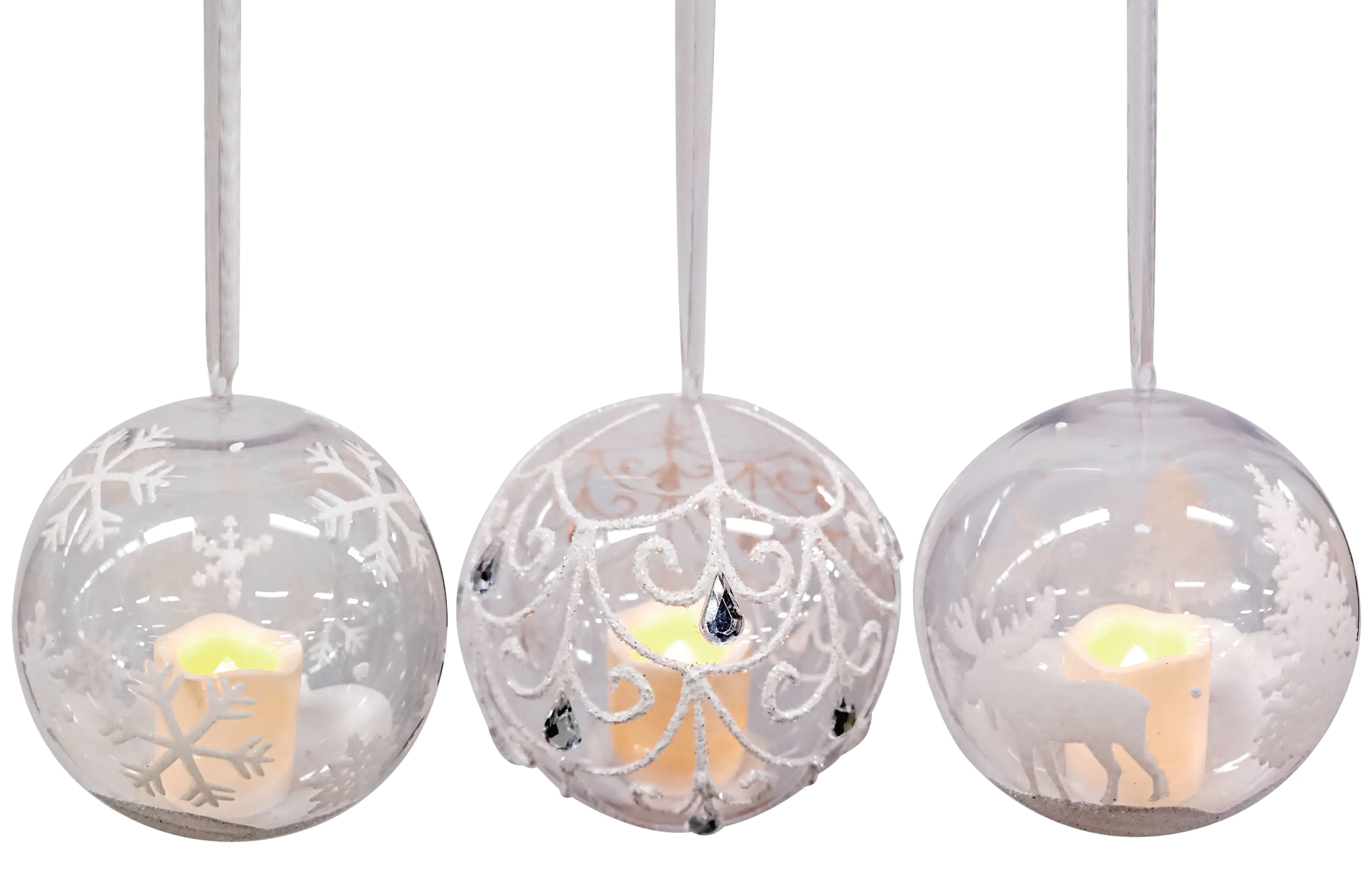 4333692380065 TrendLine Weihnachtskugel 1 LED warmweiß, für den Innenbereich Ø10cm