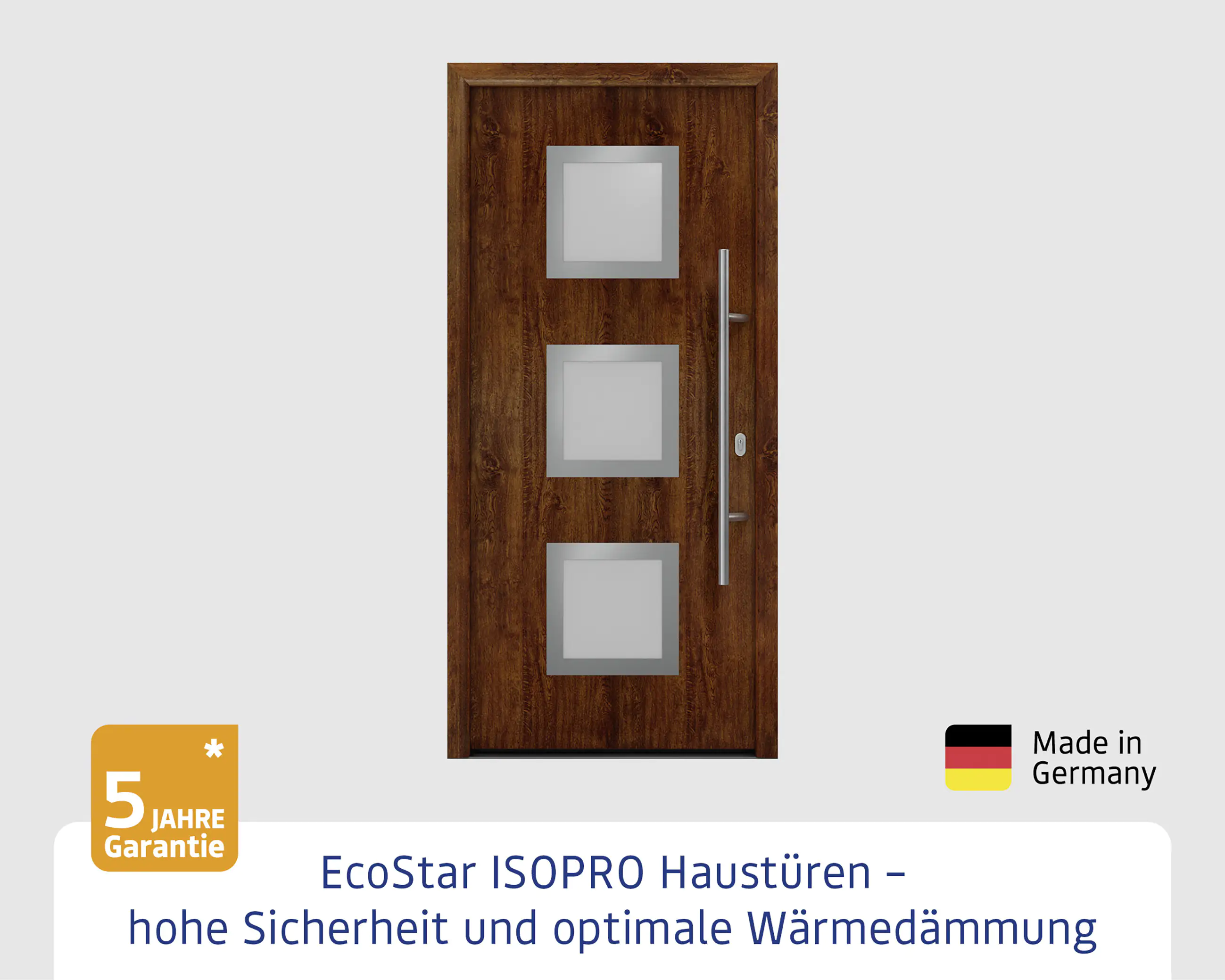 EcoStar Haustür ISOPRO IP 810S dark oak 110 x 210 cm EcoStar Haustür ISOPRO IP 810S dark oak 110 x 210 cm