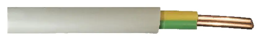 Feuchtraumkabel NYM 1 X 10 mm² Meterware, grau, zur festen Verlegung Putz