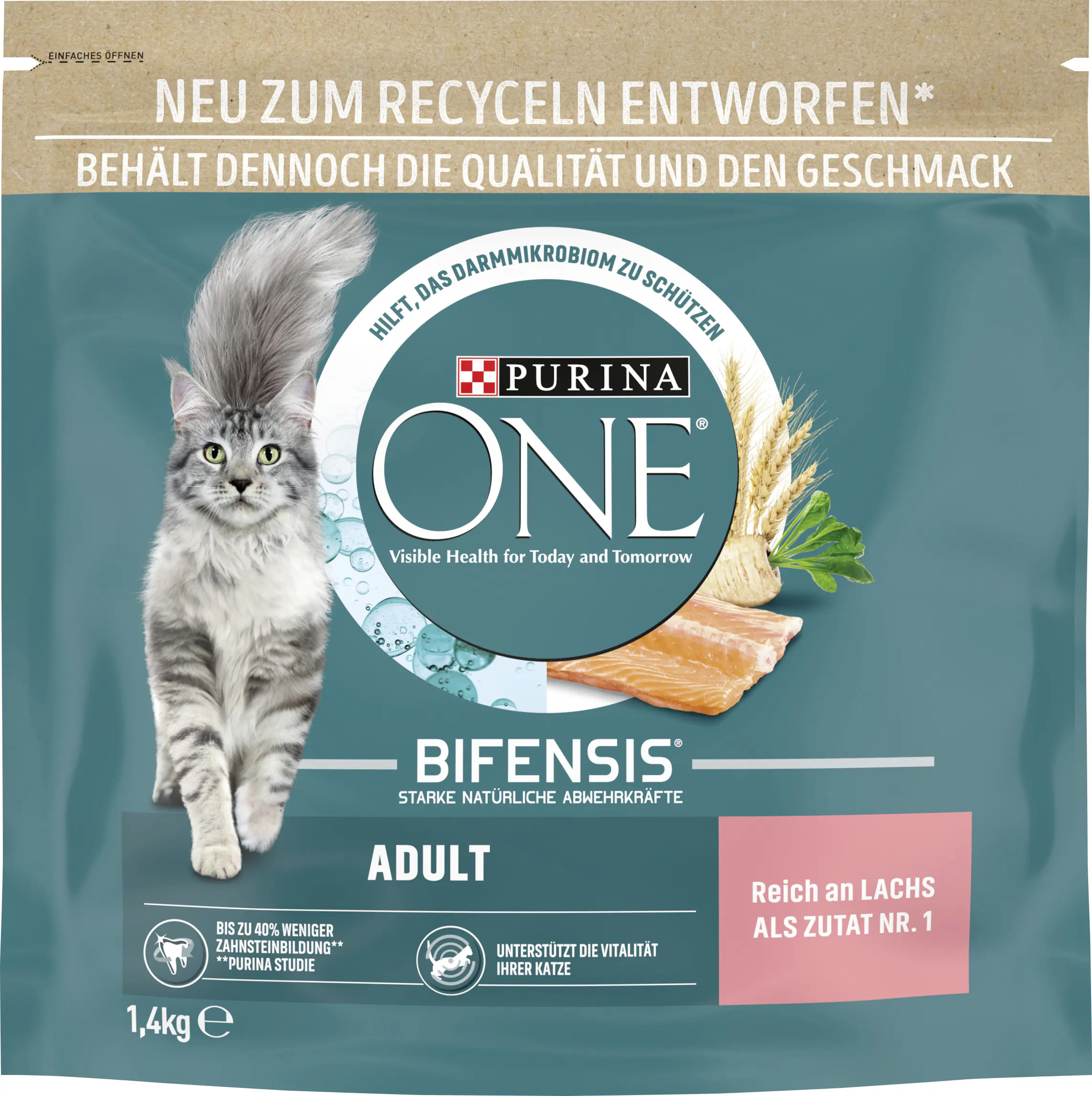 Purina One Katzenfutter Adult reich an Lachs 1,4 kg