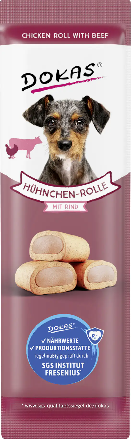 Dokas Hühnchen-Rolle mit Rind 10 g Dokas Hühnchen-Rolle mit Rind 10 g